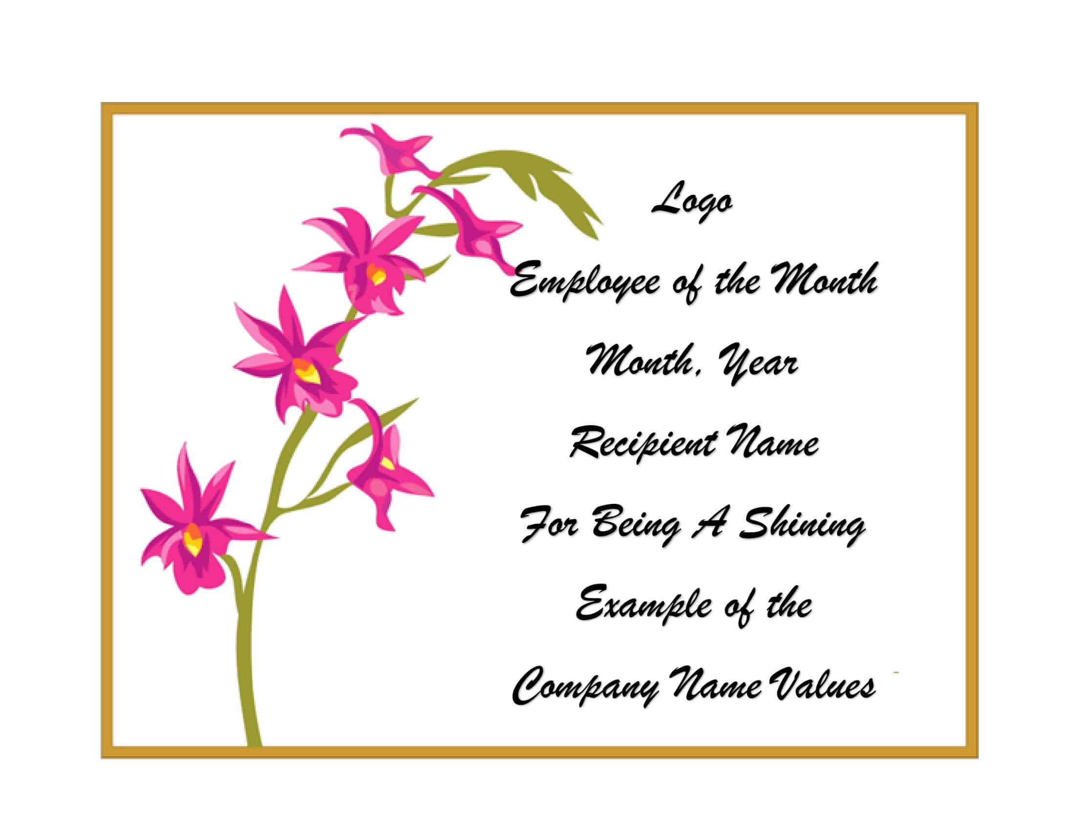 Printable Customizable Employee of the Month Certificate Printable Customizable Employee of the Month Certificate