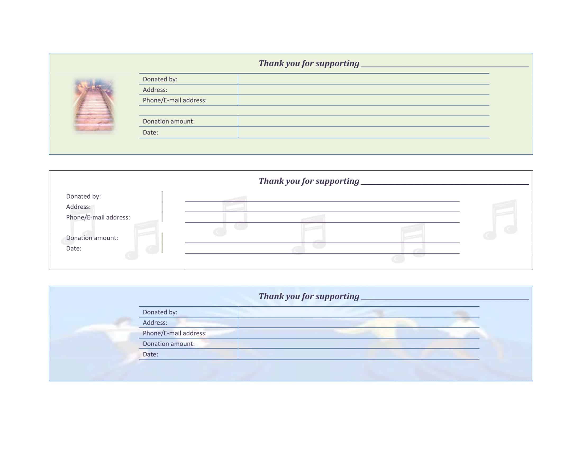 Printable Donation Receipt Excel Printable Donation Receipt Excel