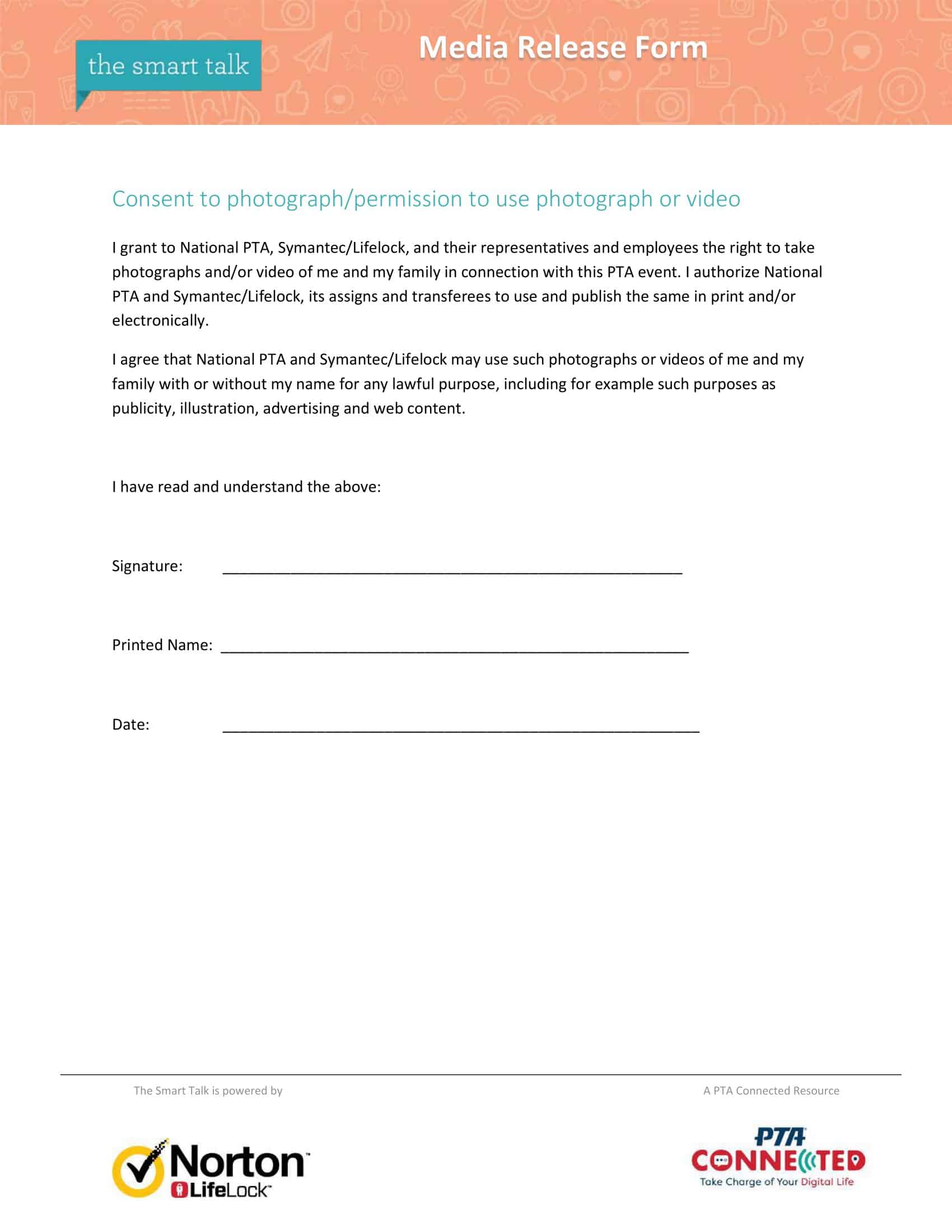 Free Printable Media Release Form Templates PDF Word Free Printable Media Release Form Templates PDF Word