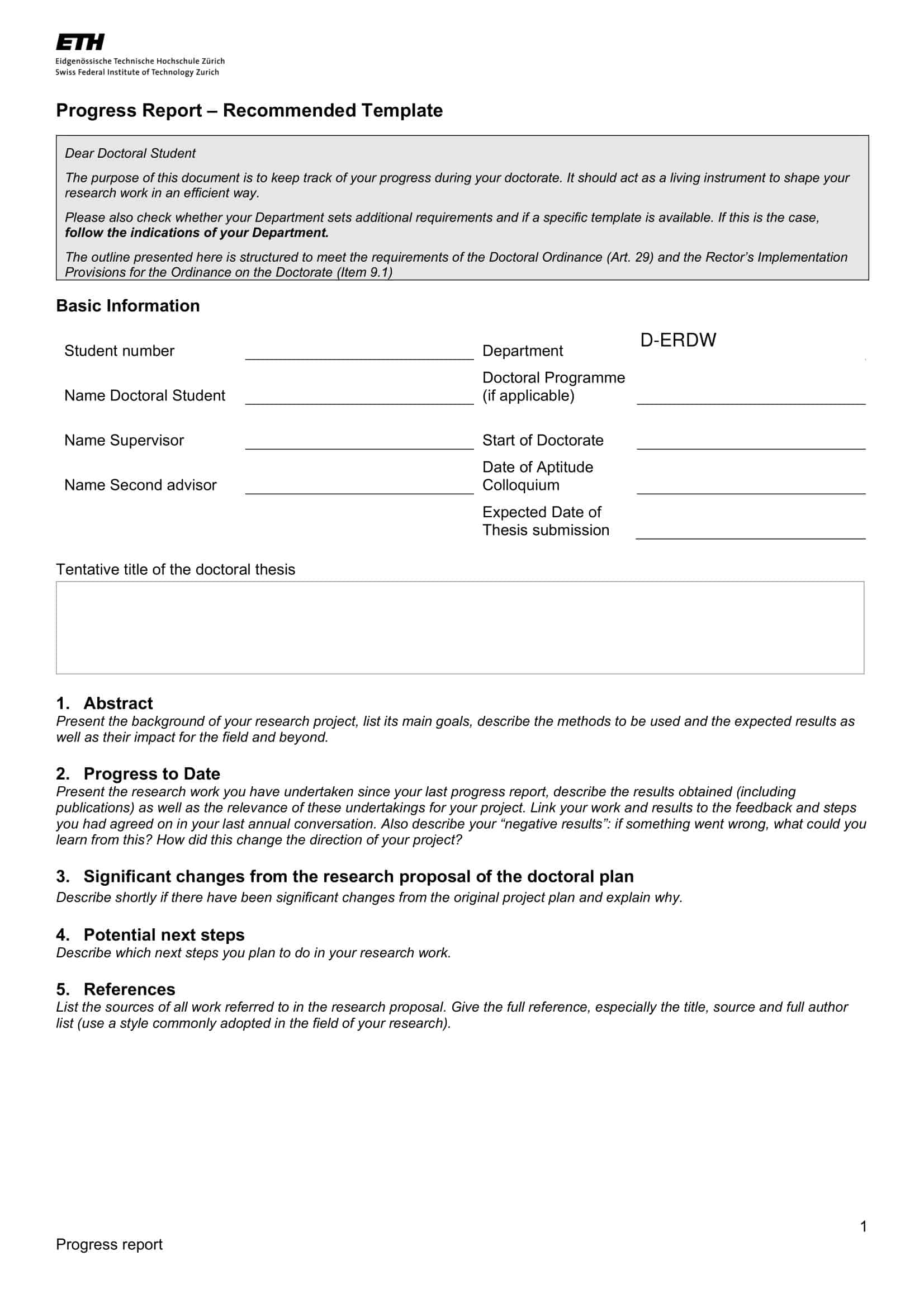Free Printable Progress Report Templates [Word, Excel, PDF]