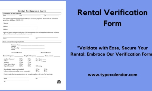 Free Printable Rental Verification Form Templates [Word, PDF] Landlord