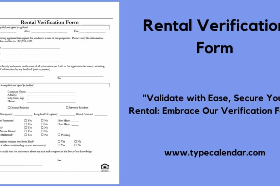 Rental Verification Form