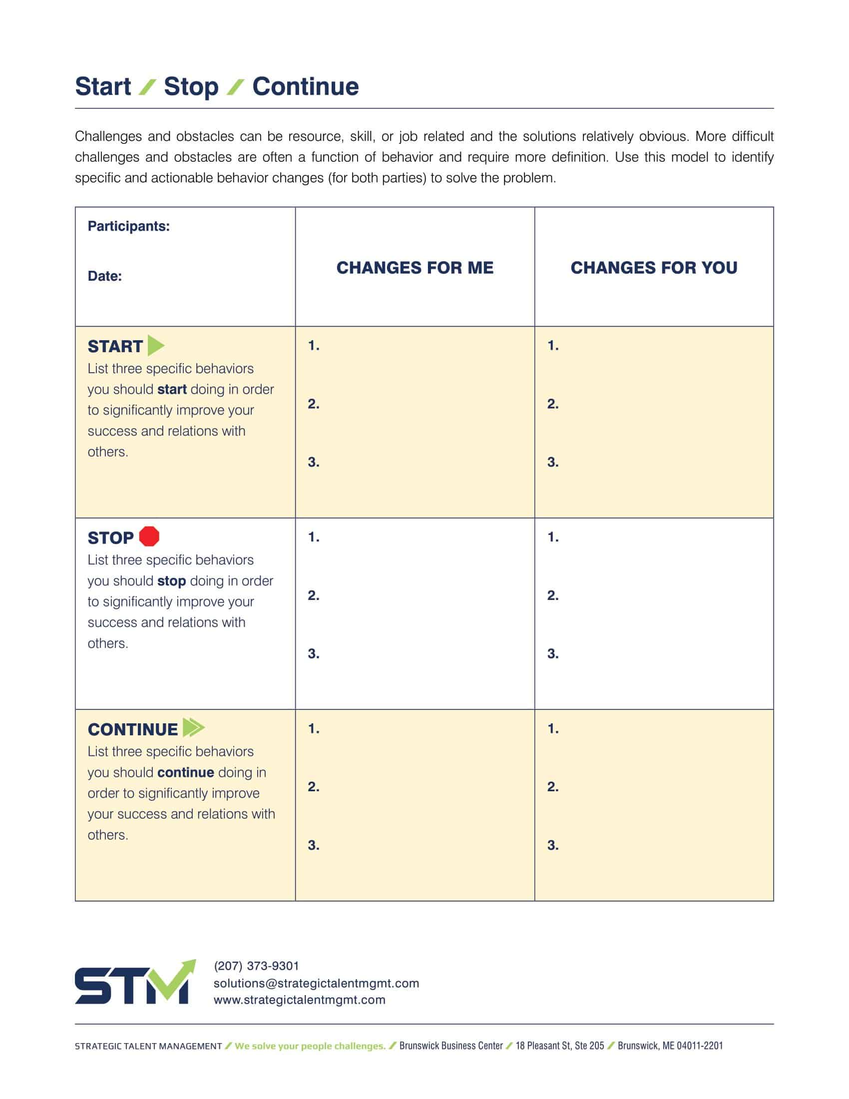 Free Printable Start-Stop-Continue Templates [PDF, Word, Excel]