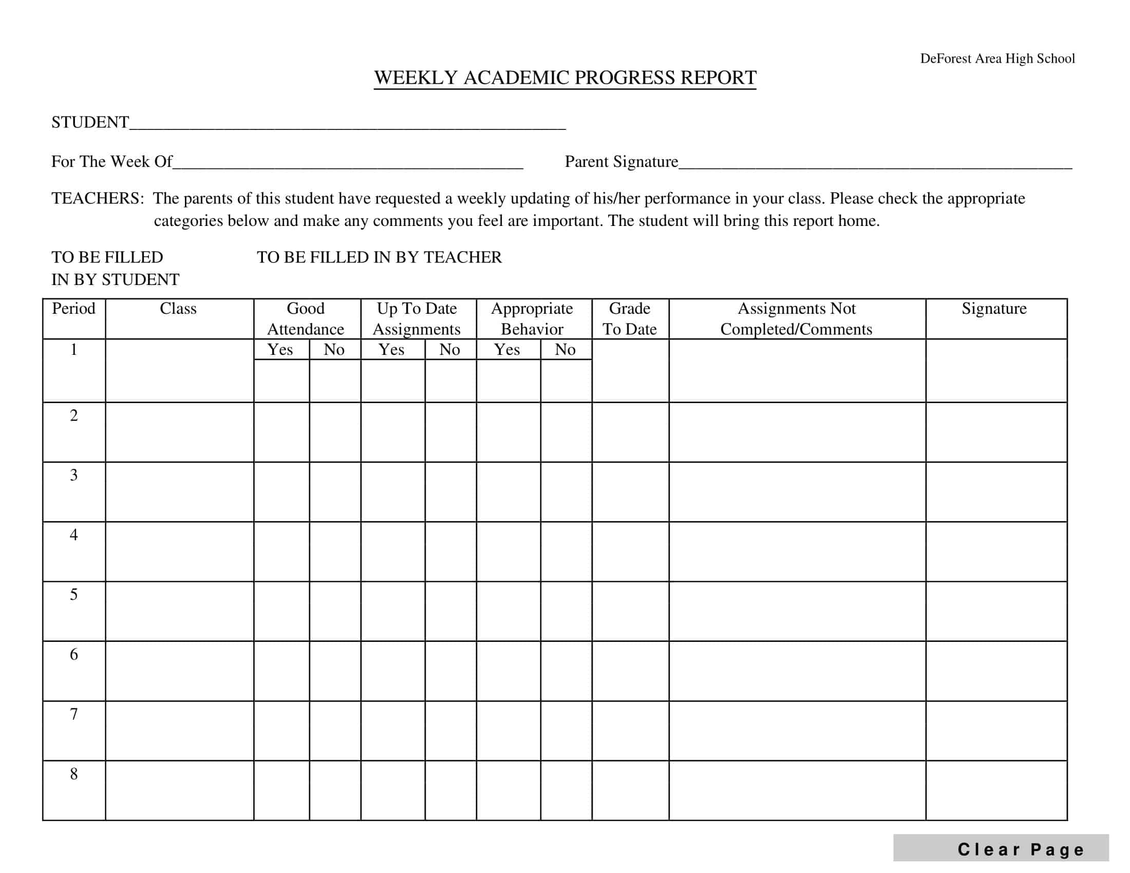 Sample Progress Report Template Sample Progress Report Template