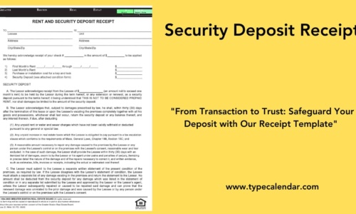 Free Printable Security Deposit Receipt Templates [PDF, Word]