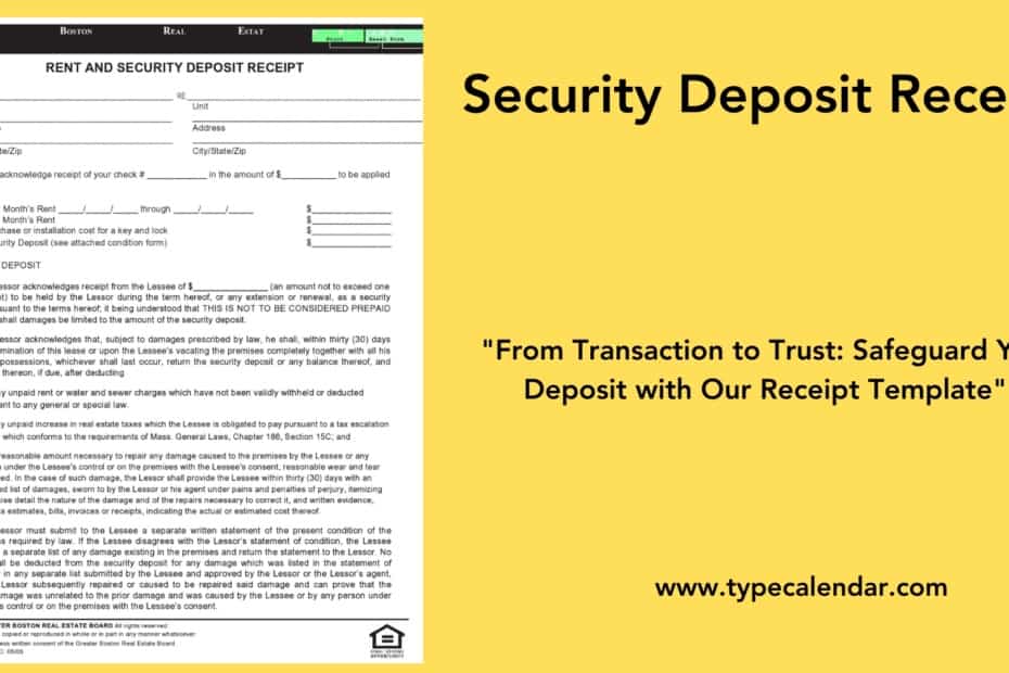 Security Deposit Receipt