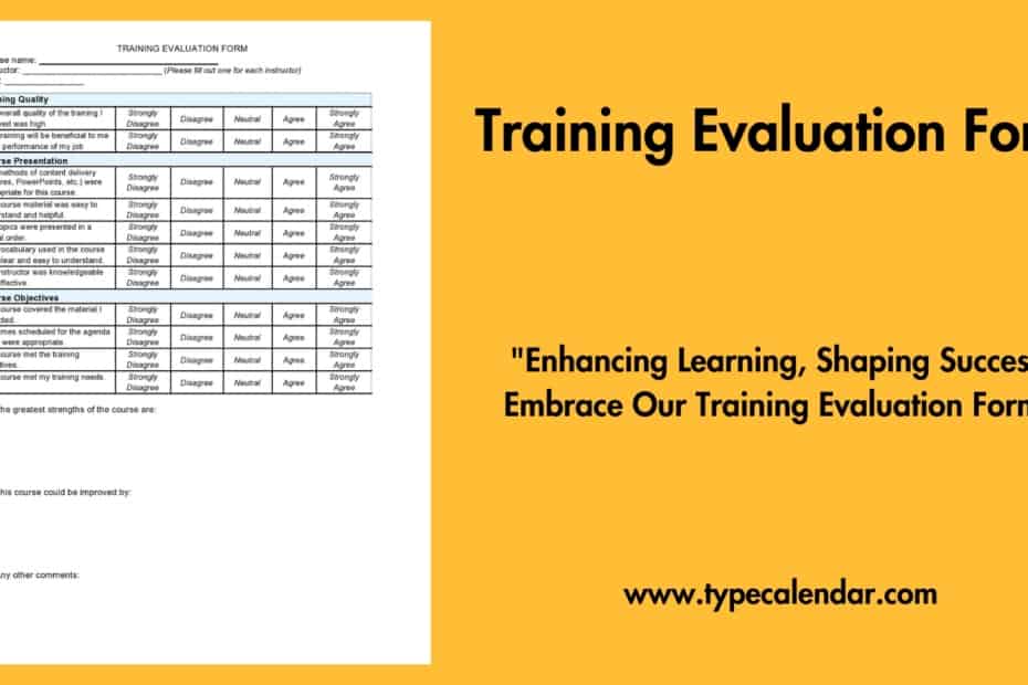 Training Evaluation Form