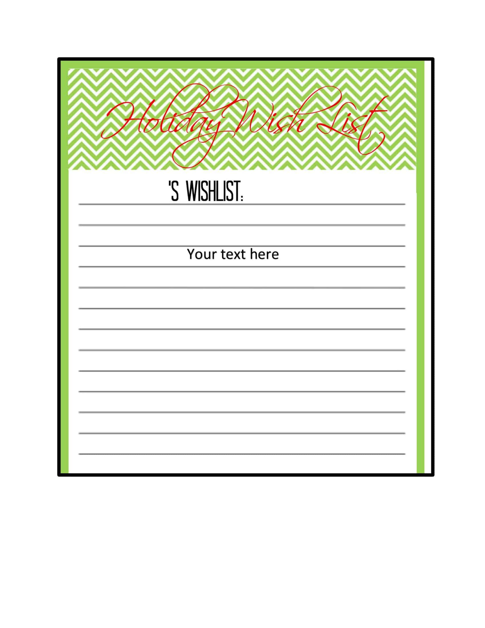 Word Christmas Wish List Template Word Christmas Wish List Template