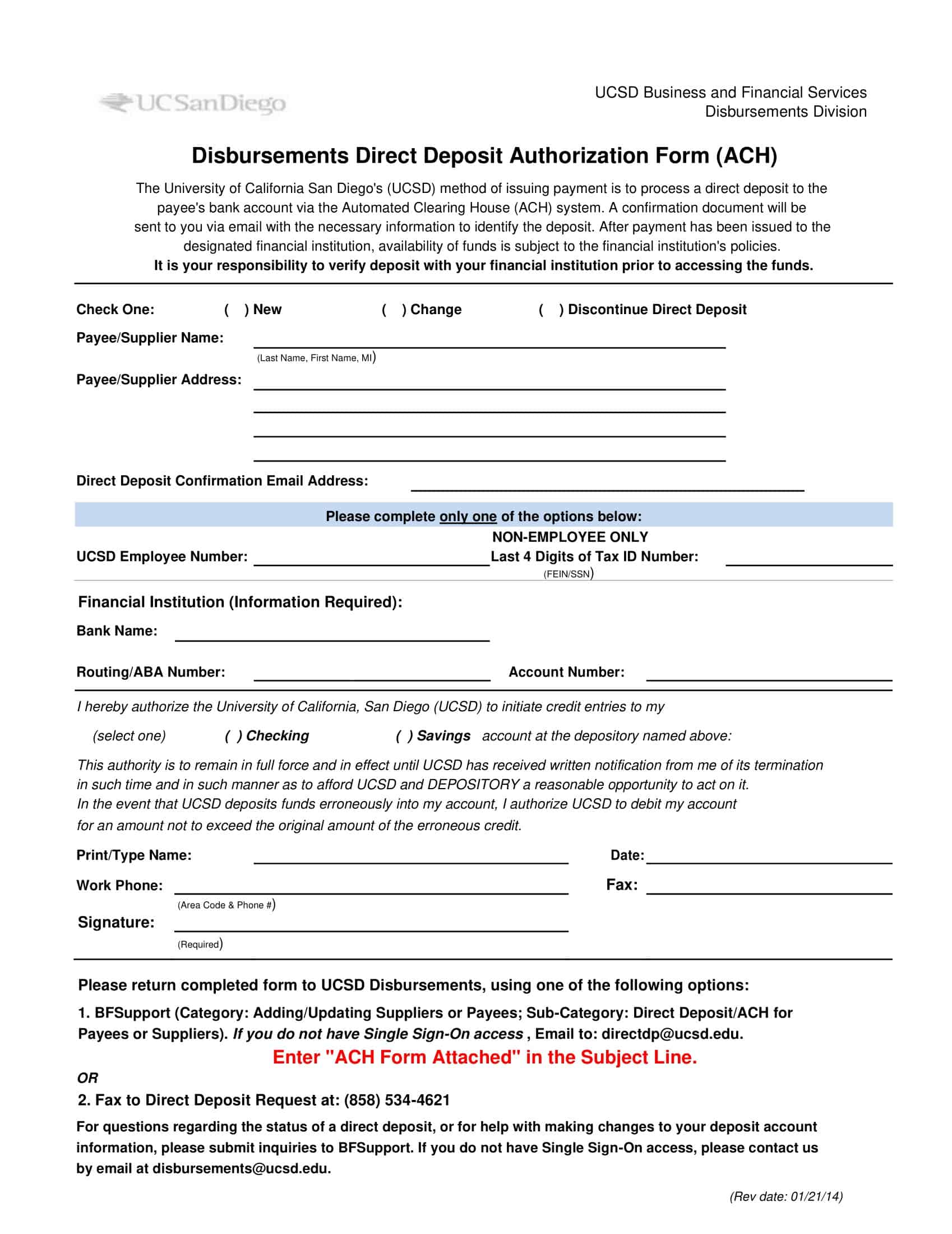 Word Direct Deposit Authorization Form Fillable Word Direct Deposit Authorization Form Fillable