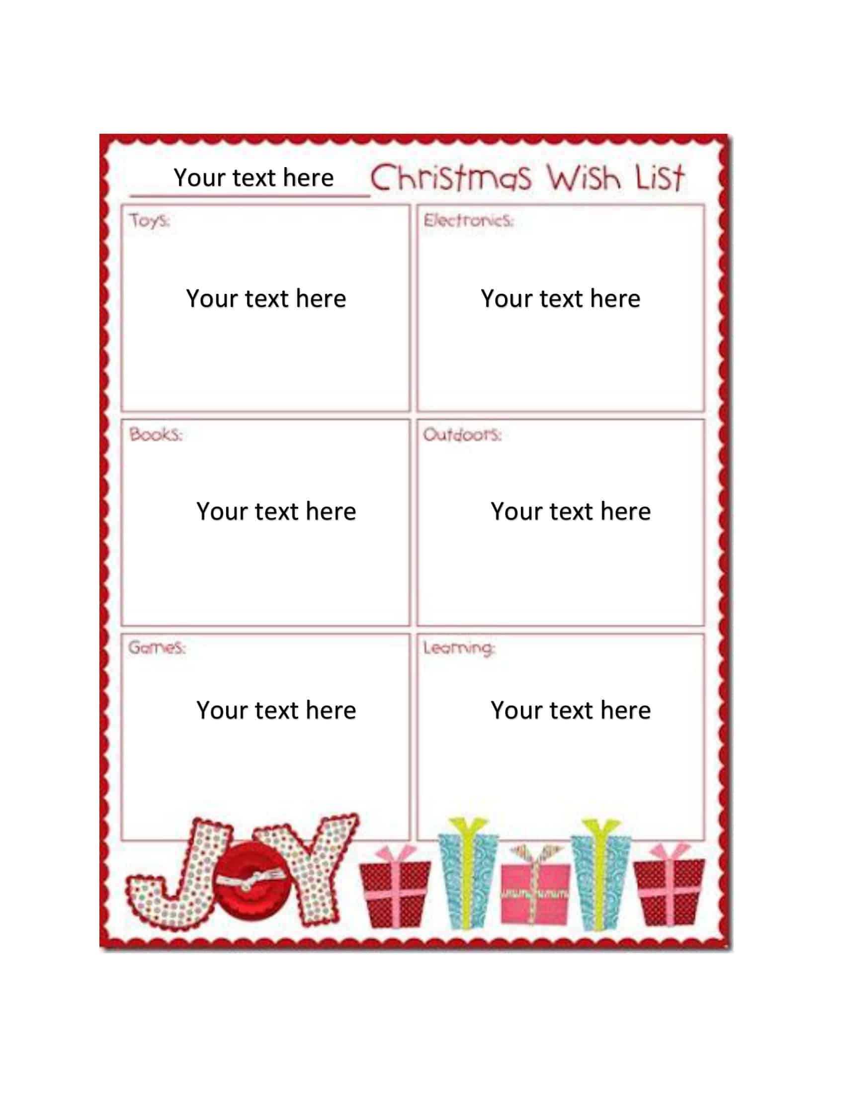 Word Download Christmas Wish List Word Download Christmas Wish List