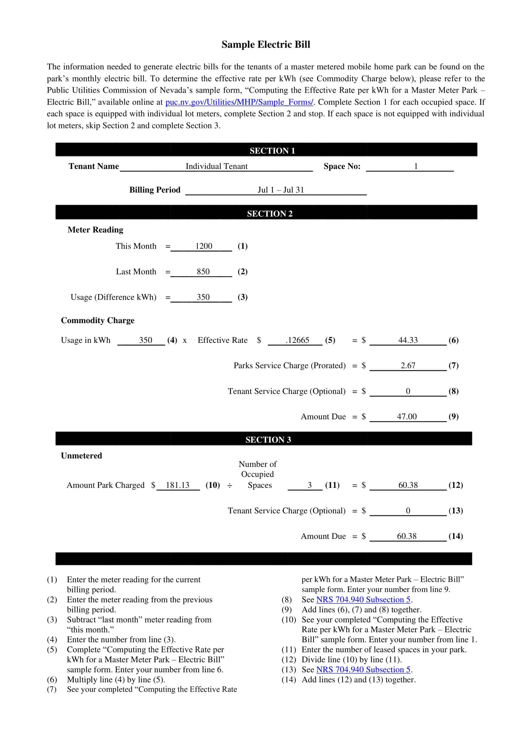 Word Download Utility Bill Word Download Utility Bill