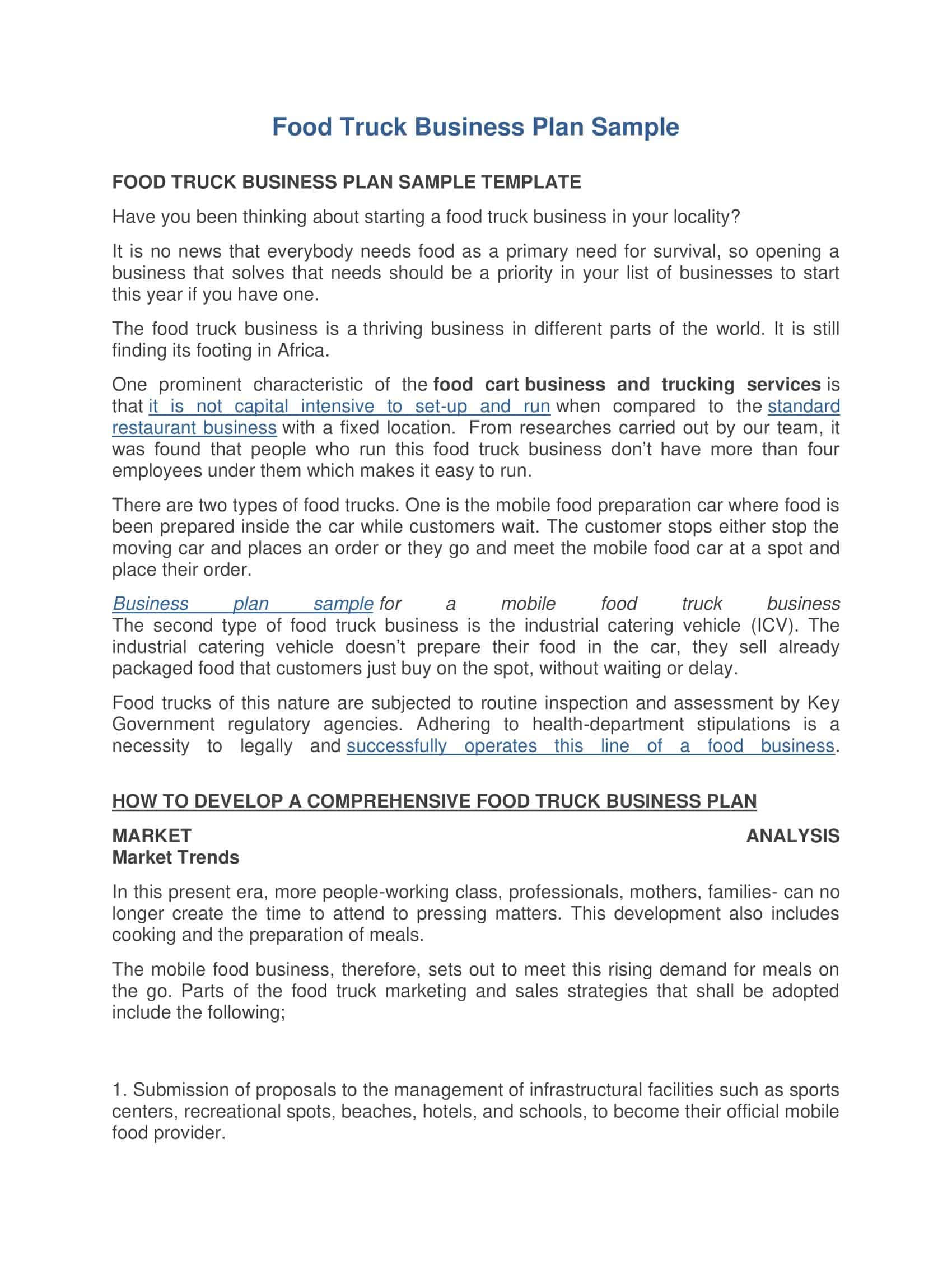 Word Food Truck Business Plan Download Word Food Truck Business Plan Download