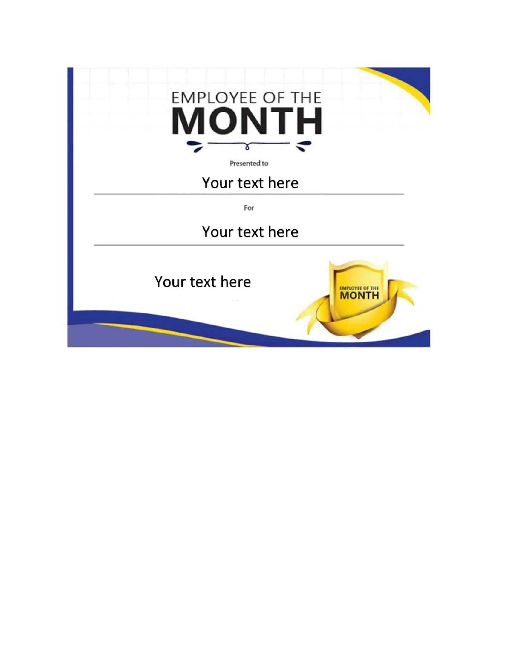 Word PDF Employee of the Month Certificate Word PDF Employee of the Month Certificate