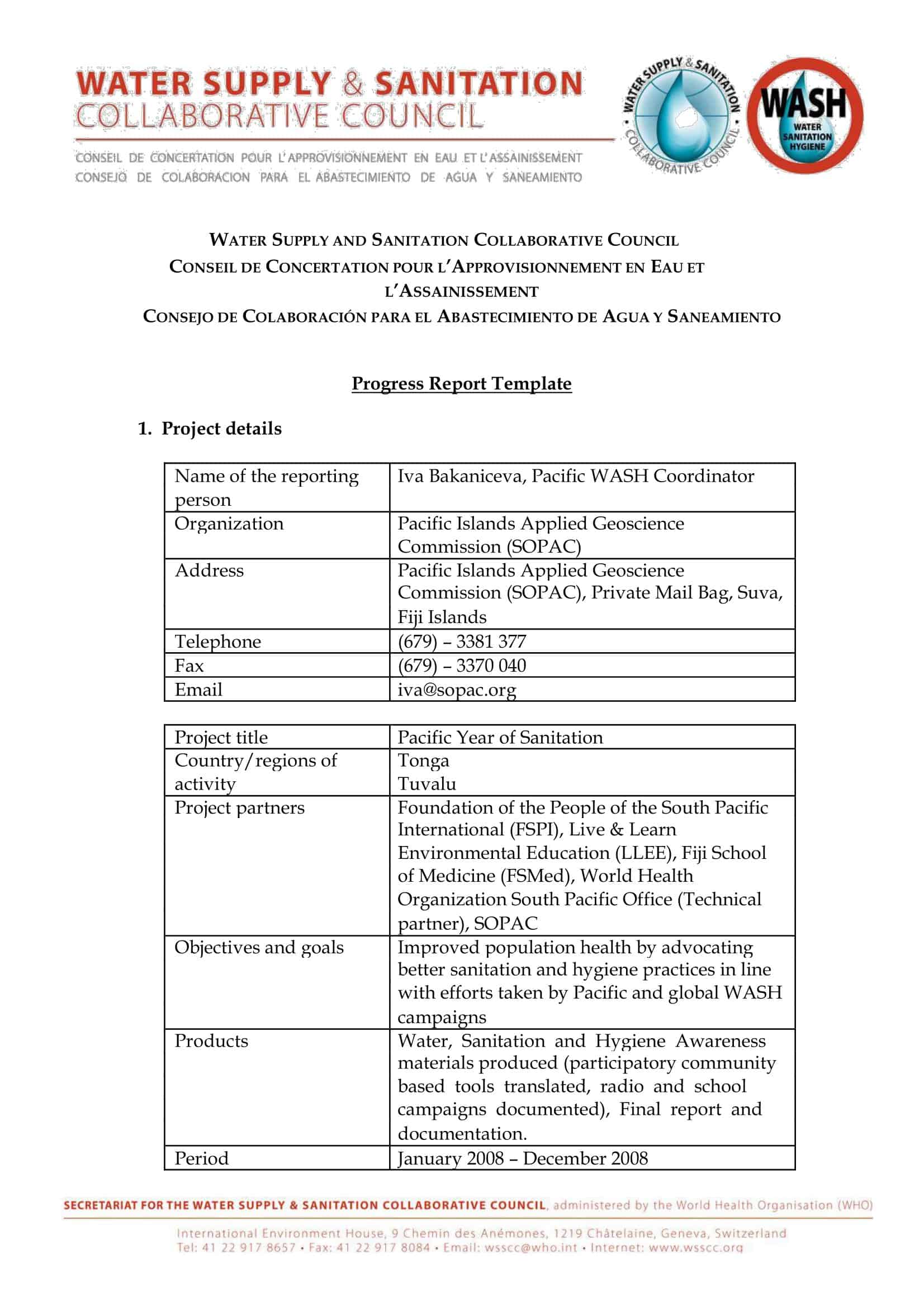 Word Progress Report Sample Word Progress Report Sample