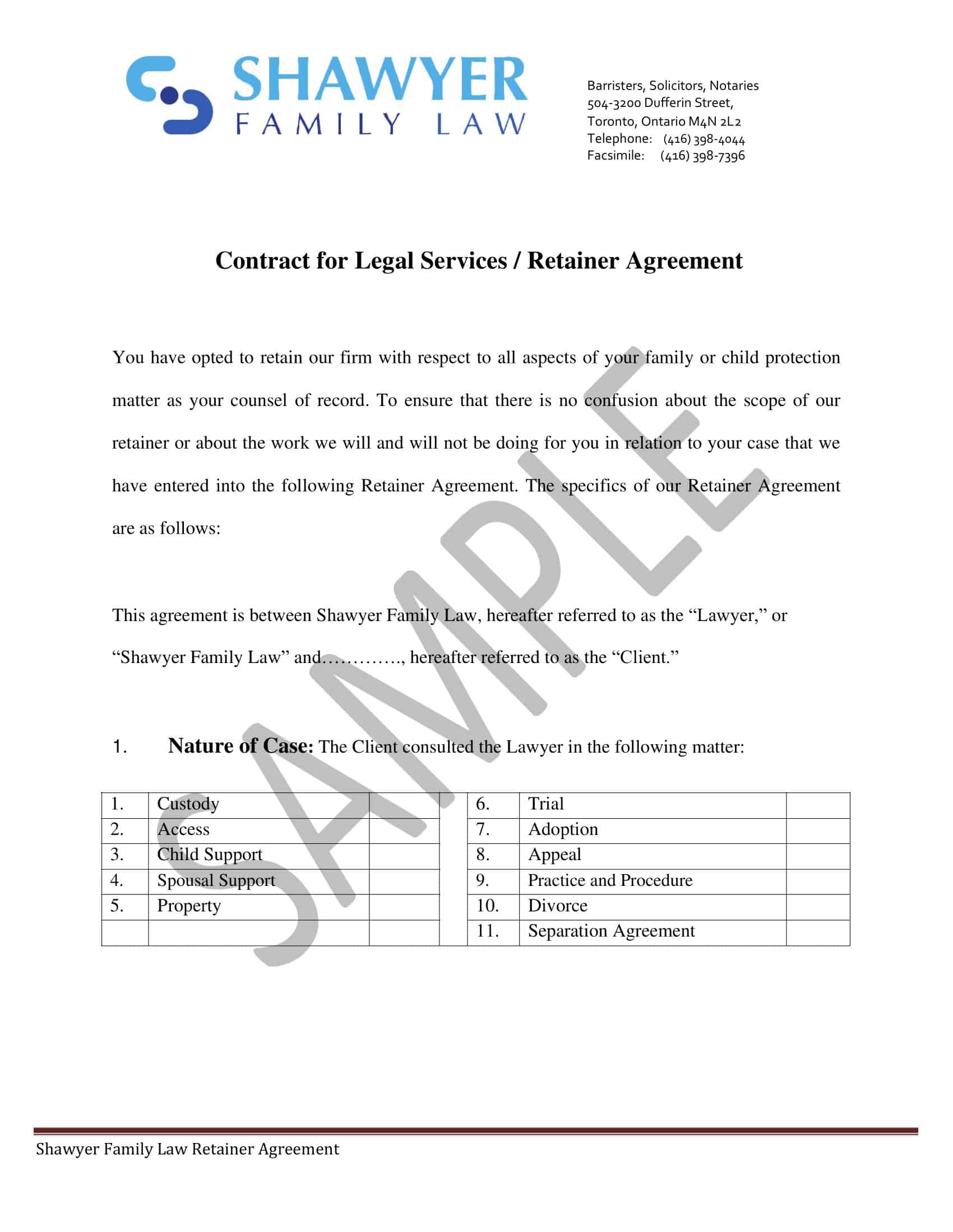 Word Sample Retainer Agreement Word Sample Retainer Agreement