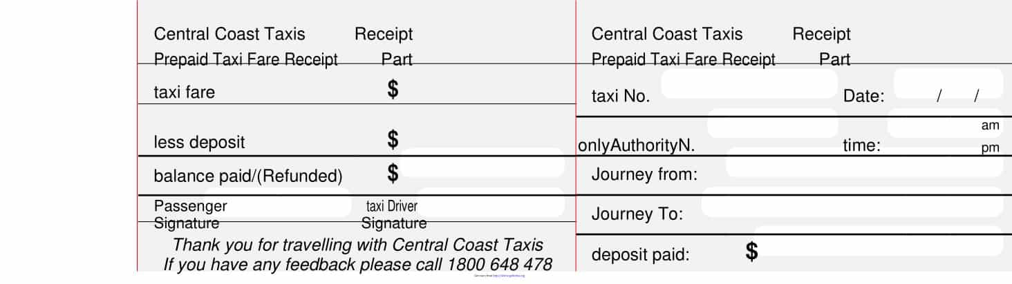 Word Taxi Receipt Template Word Taxi Receipt Template