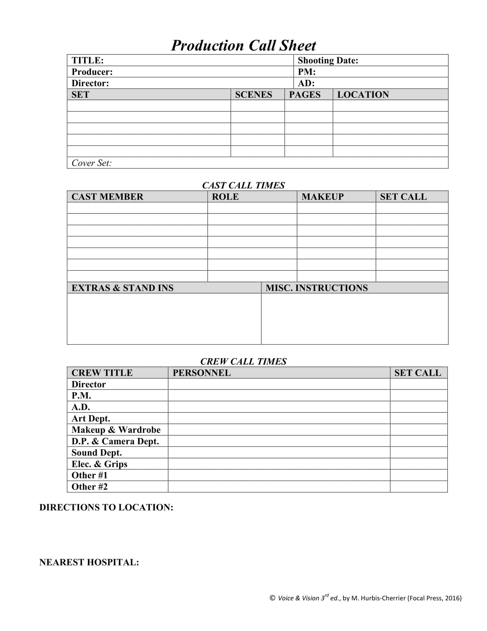 Call Sheet Template Excel Call Sheet Template Excel