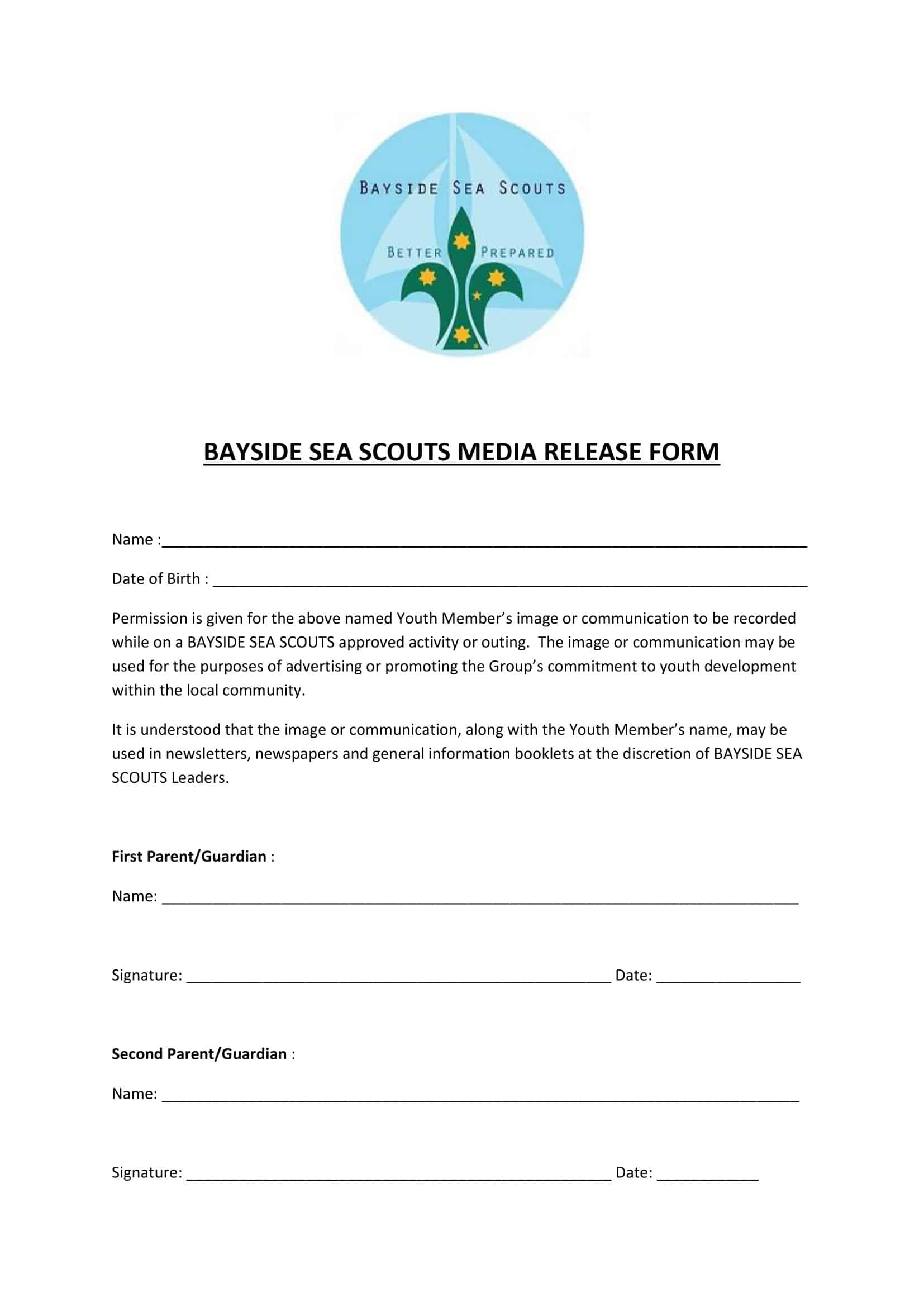 Word Version Media Release Form Word Version Media Release Form