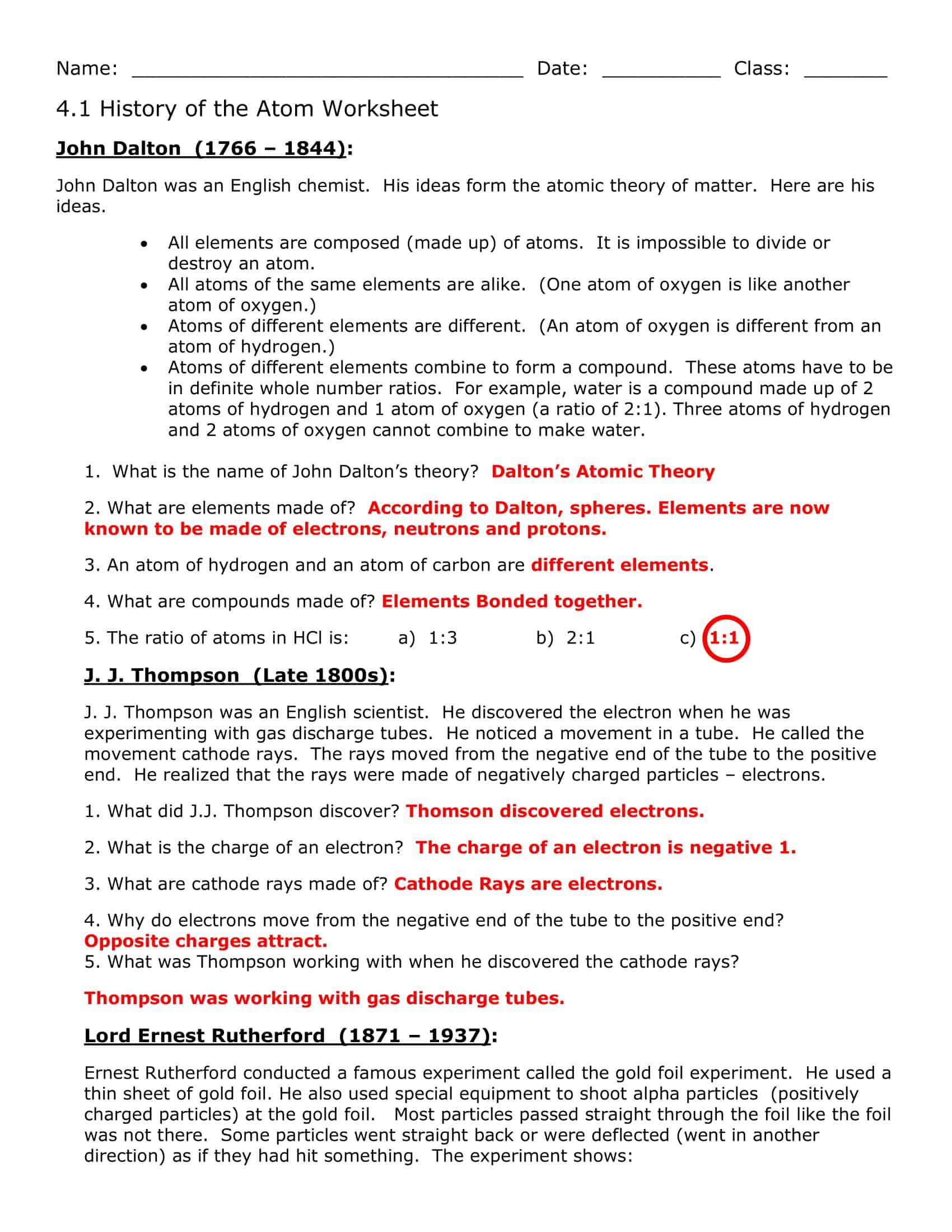 Free Printable Atomic Structure Worksheet PDF Answers Key Free Printable Atomic Structure Worksheet PDF Answers Key