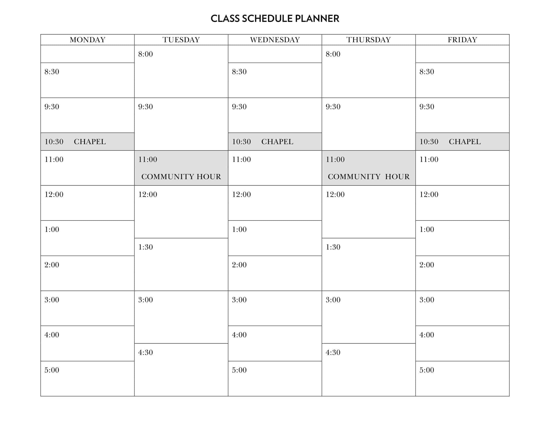3 Best Images Of Free Printable Class Schedule Printable Classroom 3 Best Images Of Free Printable Class Schedule Printable Classroom
