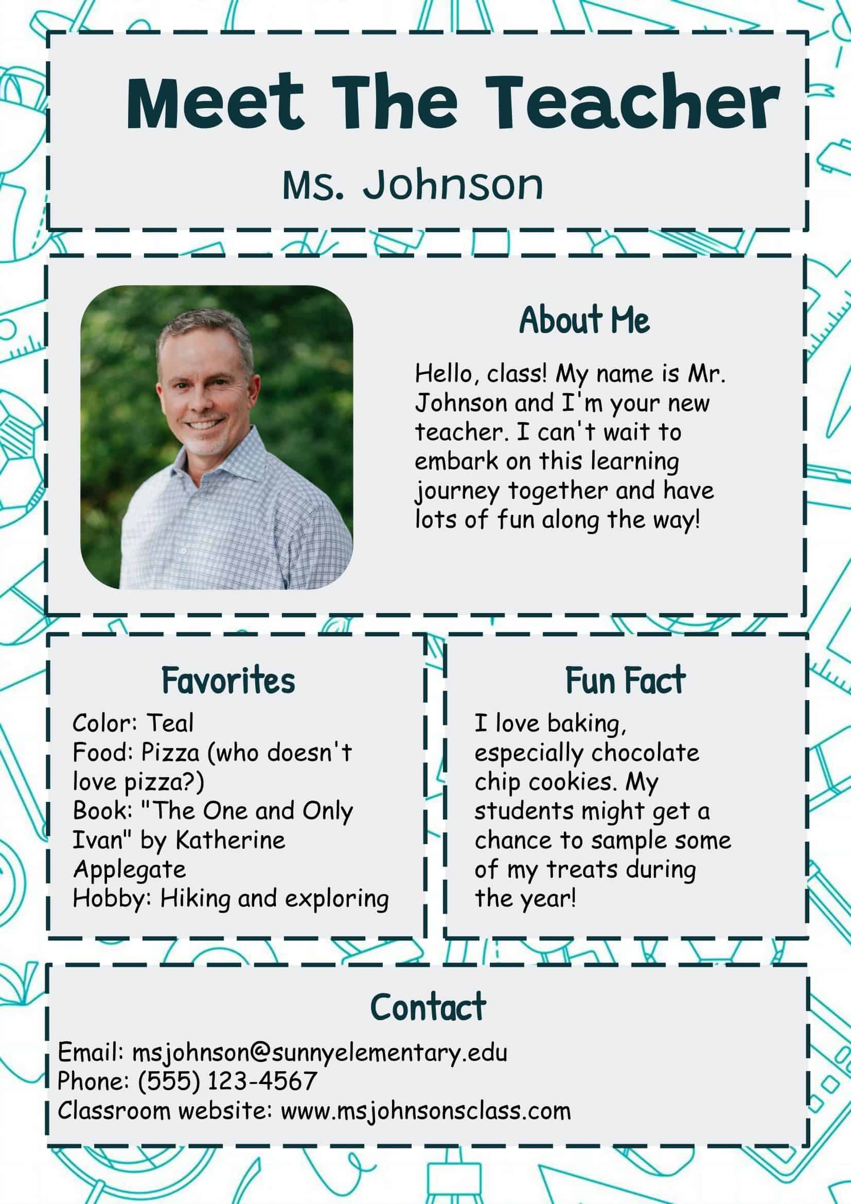 Printable Teacher Bio Printable Teacher Autobiography Printable Teacher Bio Printable Teacher Autobiography