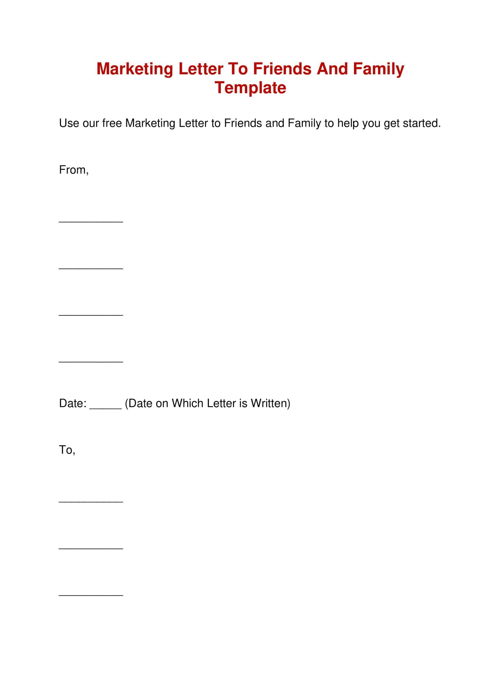 Blank Marketing Letter PDF Blank Marketing Letter PDF