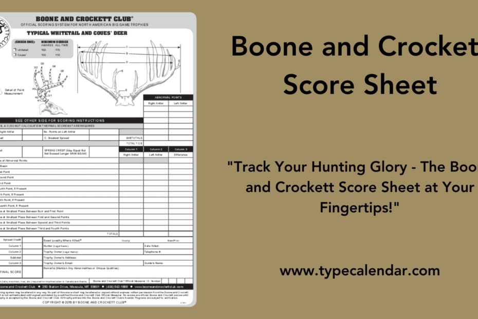 Boone and Crockett Score Sheet