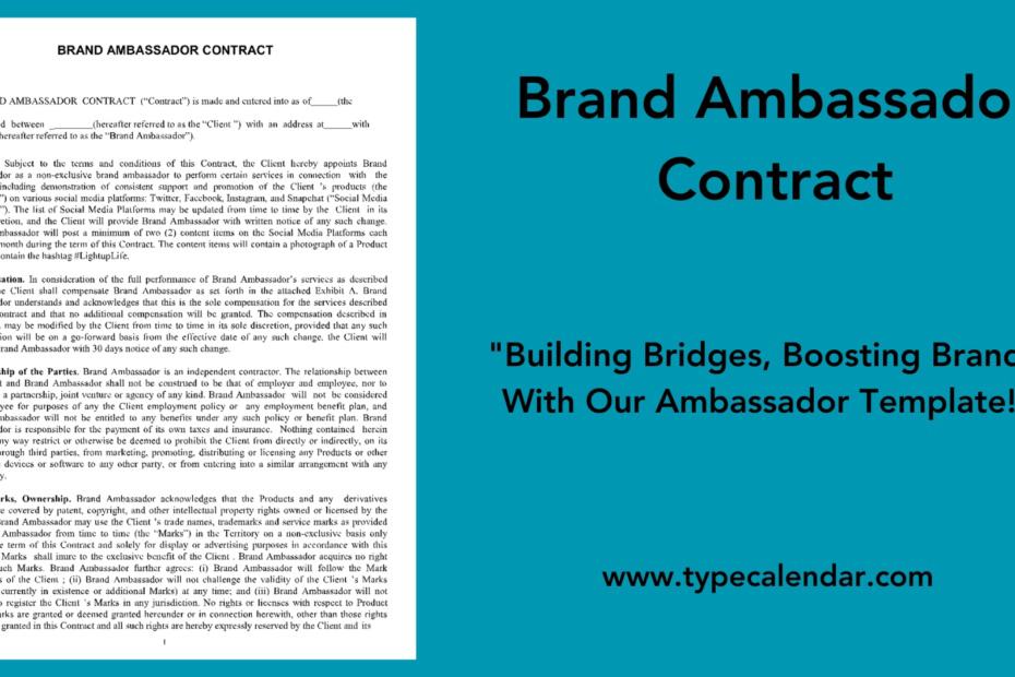 Brand Ambassador Contract