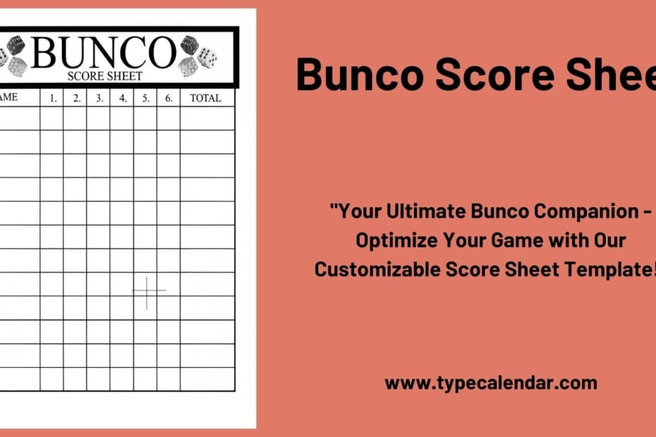 Bunco Score Sheet