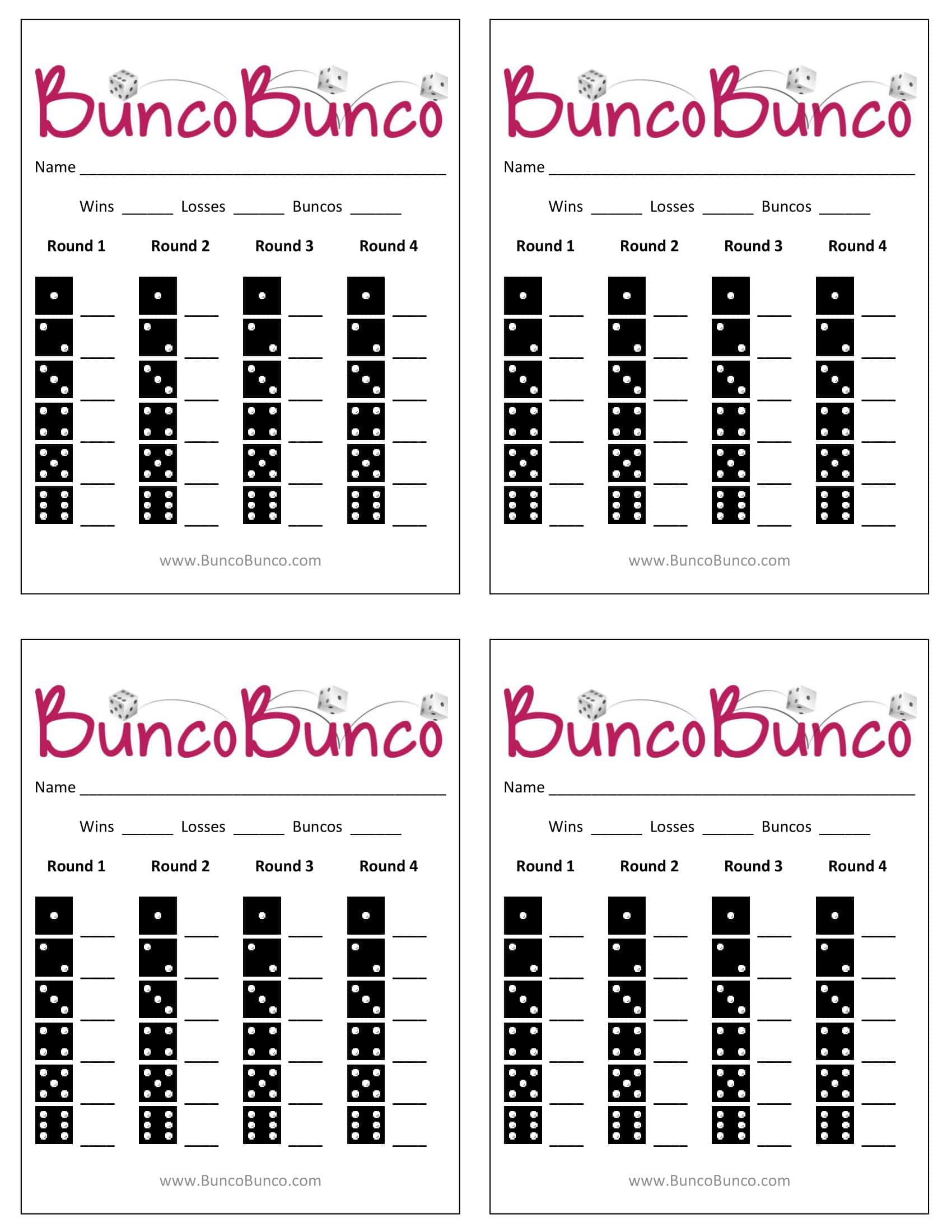 Printable Pdf Printable Bunco Score Sheets Printable Pdf Printable Bunco Score Sheets