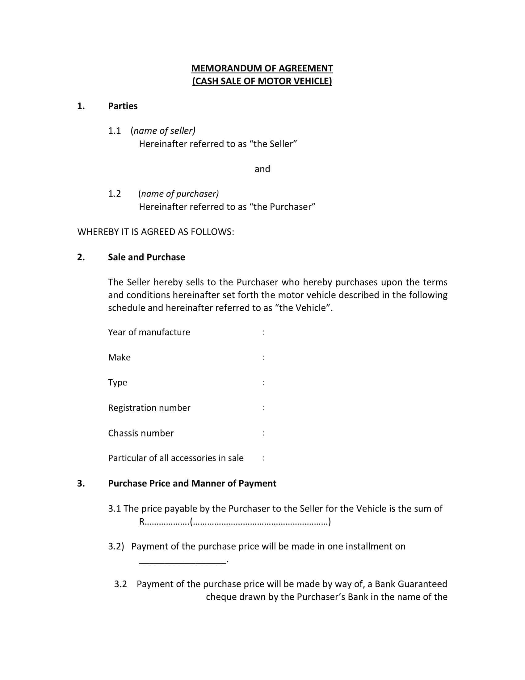 Car Sale Contract Word Sample Car Sale Contract Word Sample