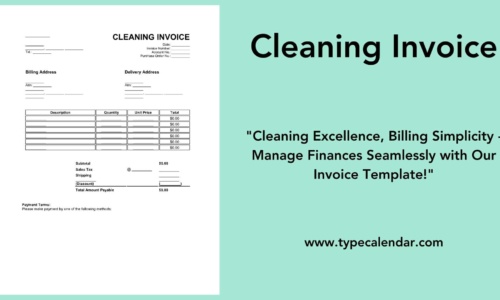 Free Printable Cleaning Invoice Templates [Word & Excel]