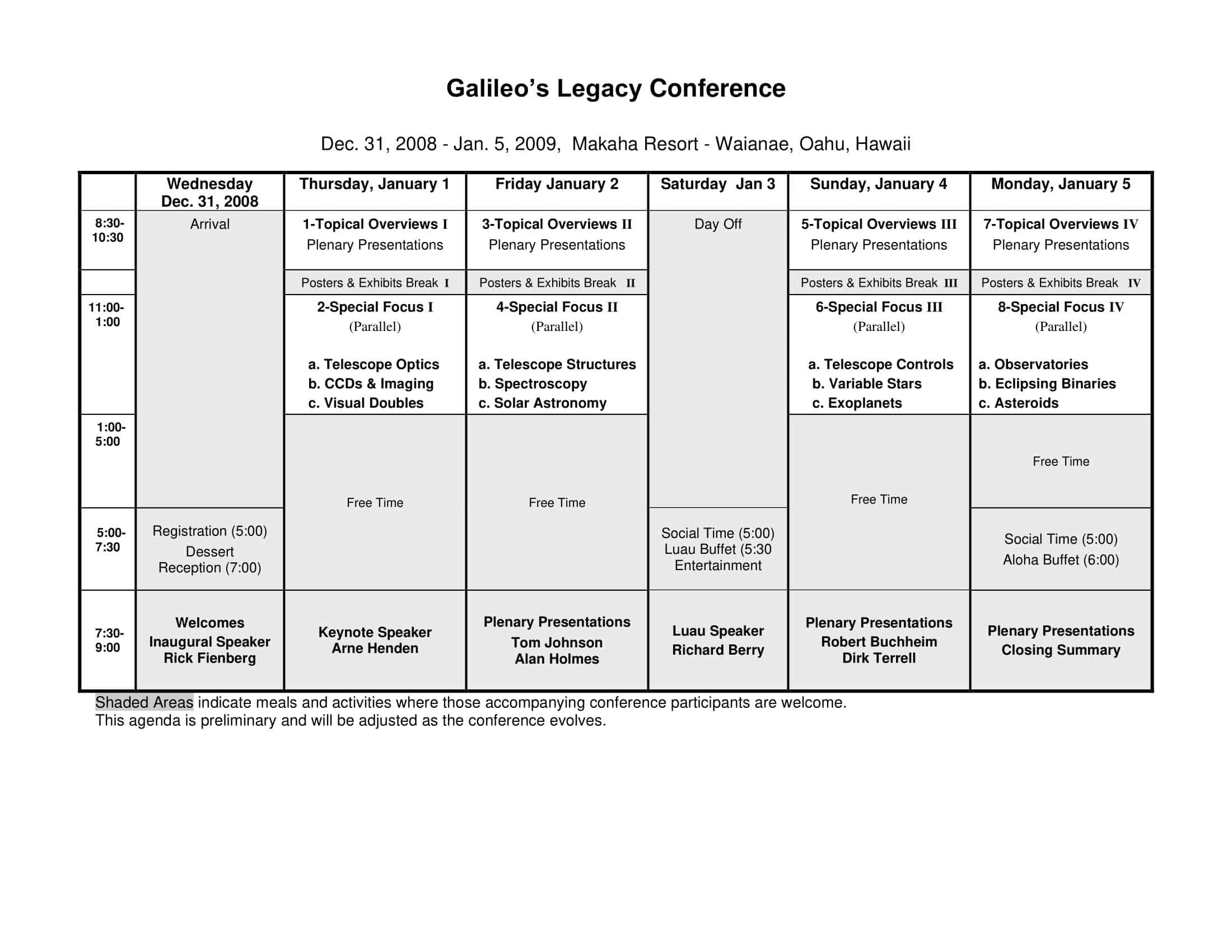 Conference Agenda PDF Sample Conference Agenda PDF Sample