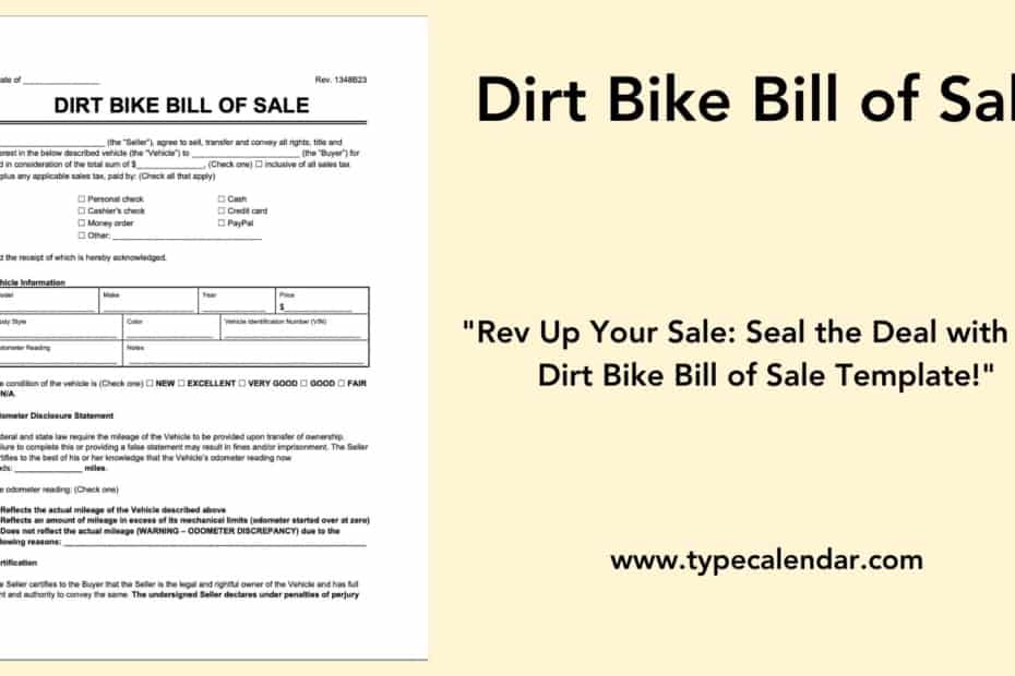 Dirt Bike Bill of Sale