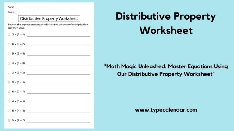 Free Printable Distributive Property Worksheet Templates [Answers]
