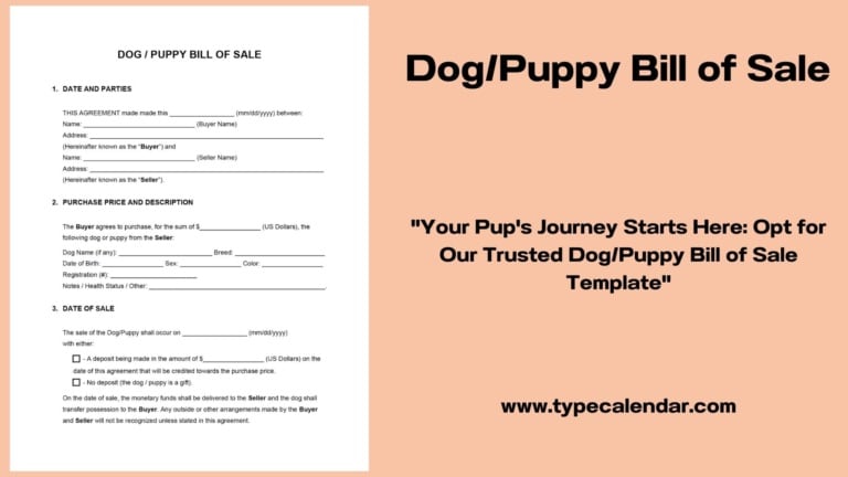 Free Printable Dog / Puppy Bill of Sale [PDF] Contract