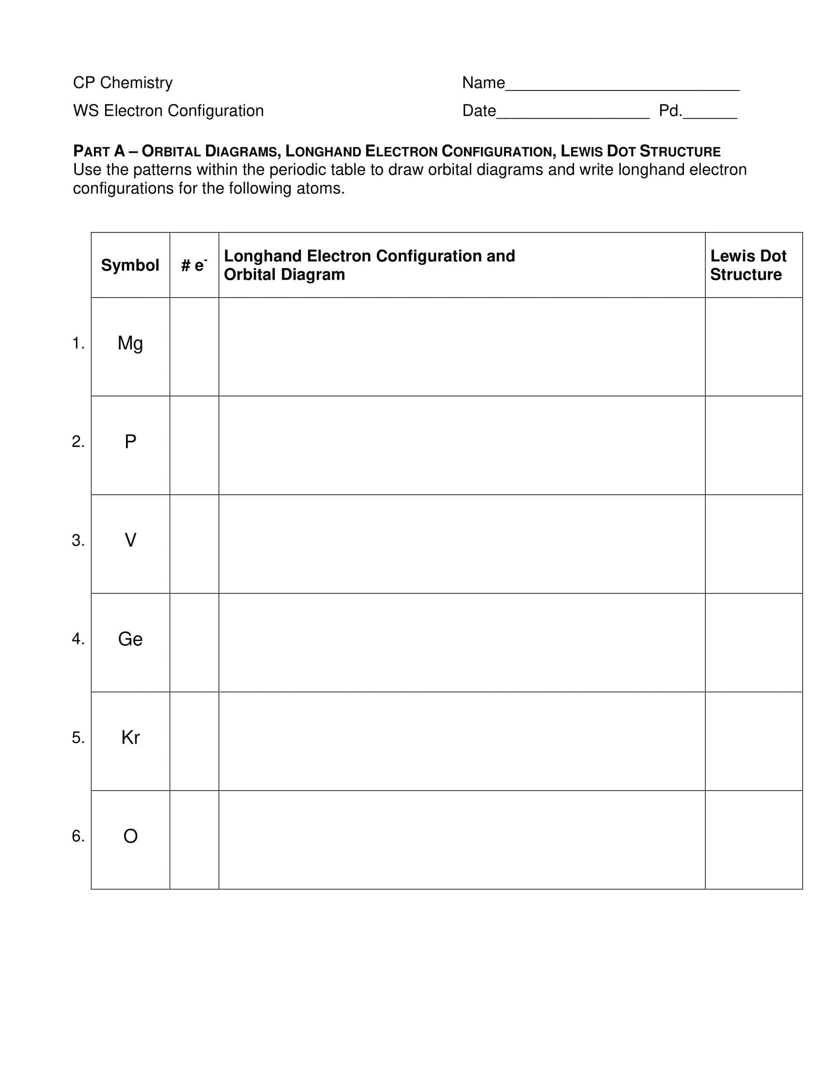 Free Printable Electron Configuration Worksheet [Practice &amp; Problems] +PDF