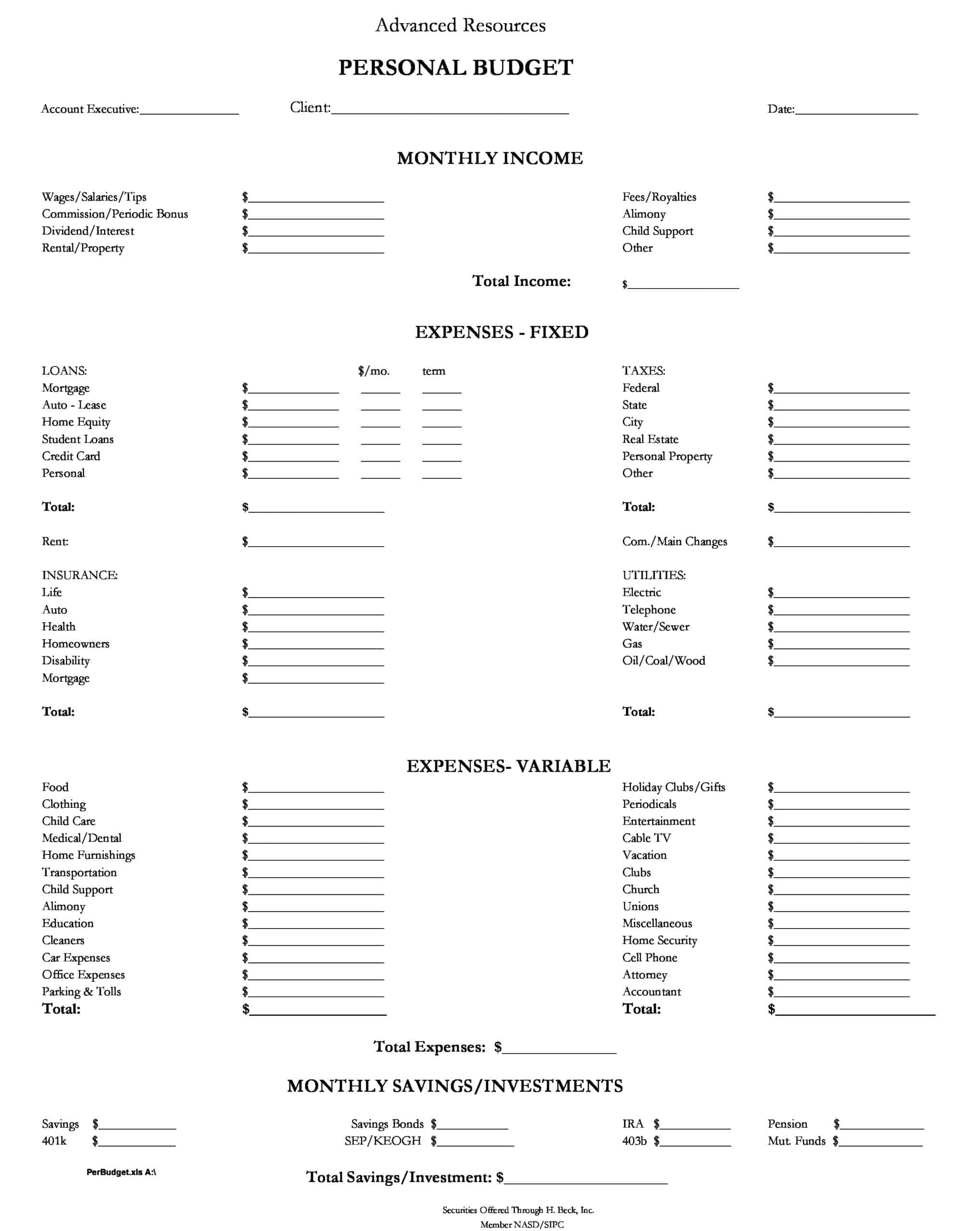 Download Free Editable Personal Budget Spreadsheet Download Free Editable Personal Budget Spreadsheet