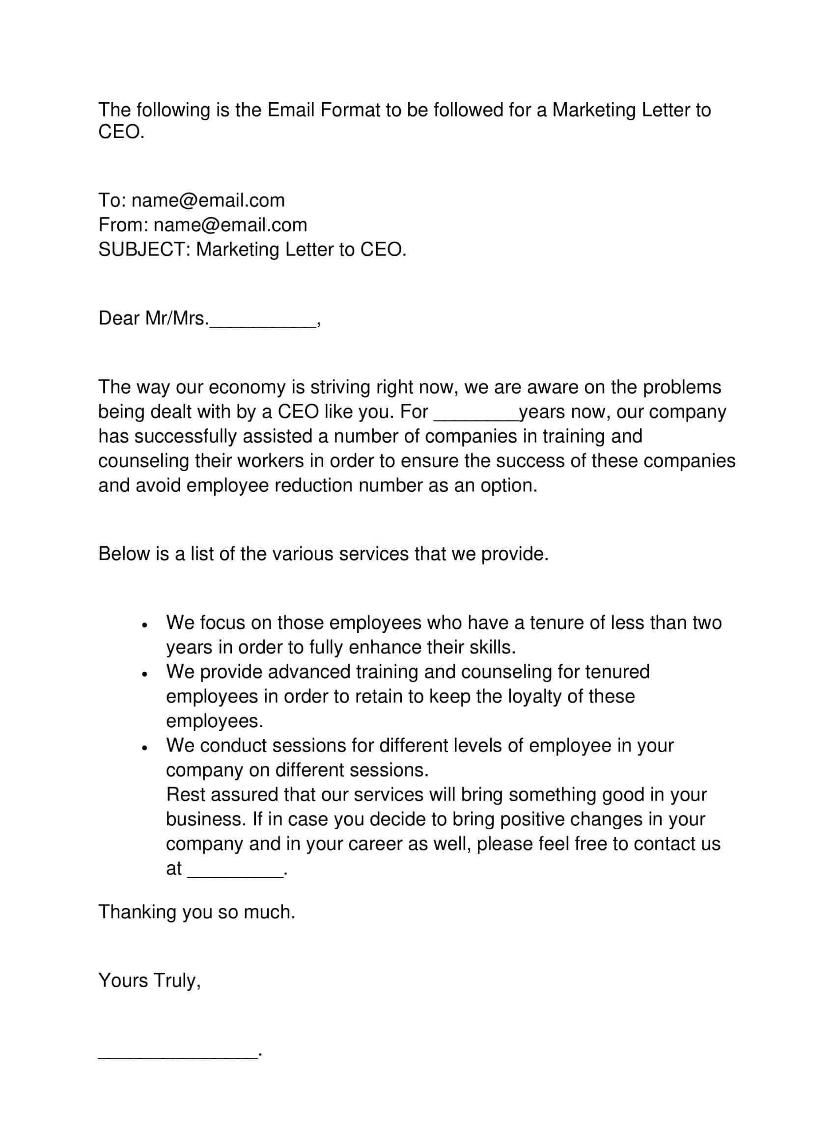 Downloadable Free Marketing Letter Downloadable Free Marketing Letter