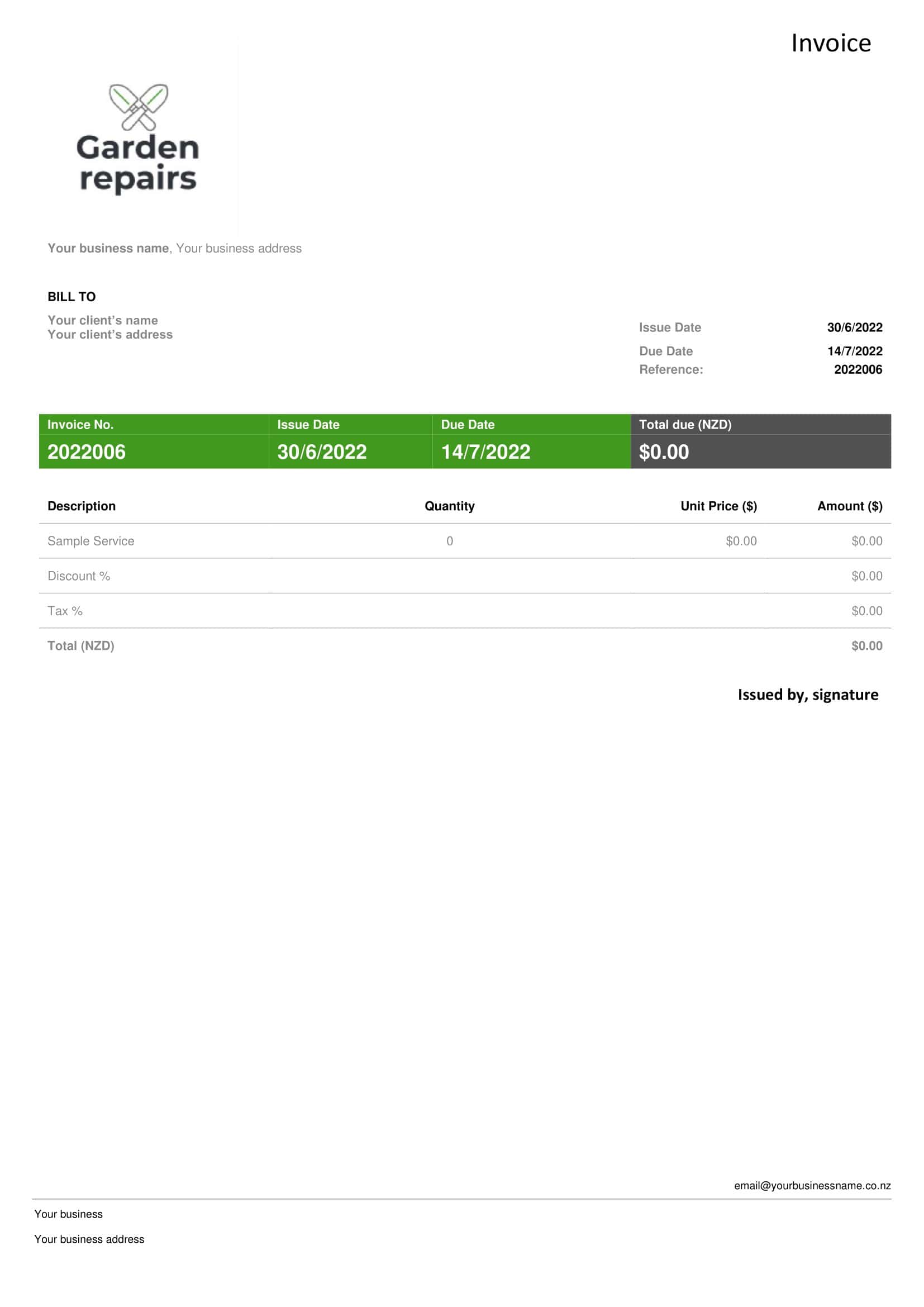 Downloadable Freelance Invoice PDF Downloadable Freelance Invoice PDF