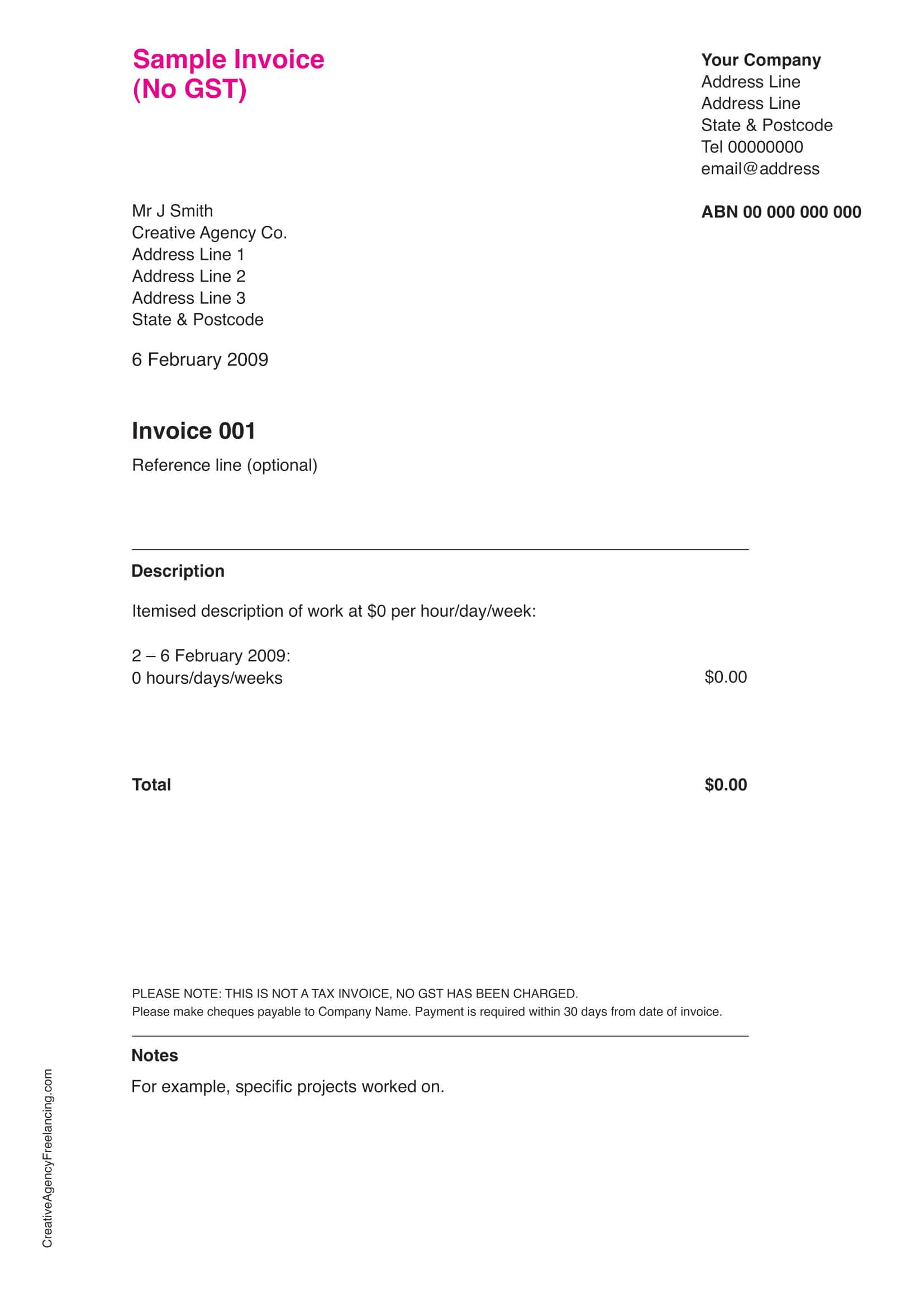 Downloadable Freelance Invoice Word Downloadable Freelance Invoice Word