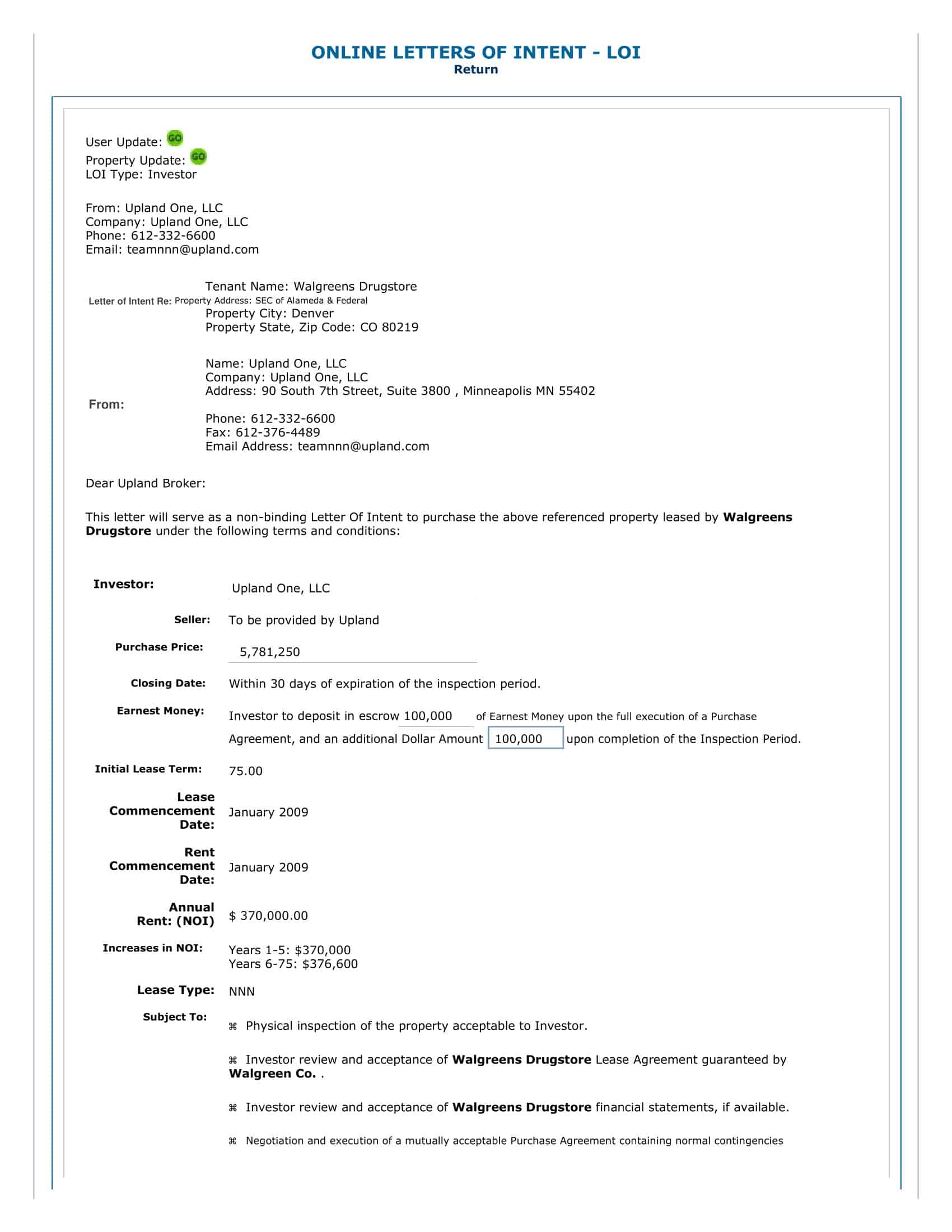 Downloadable Letter of Intent to Purchase Downloadable Letter of Intent to Purchase