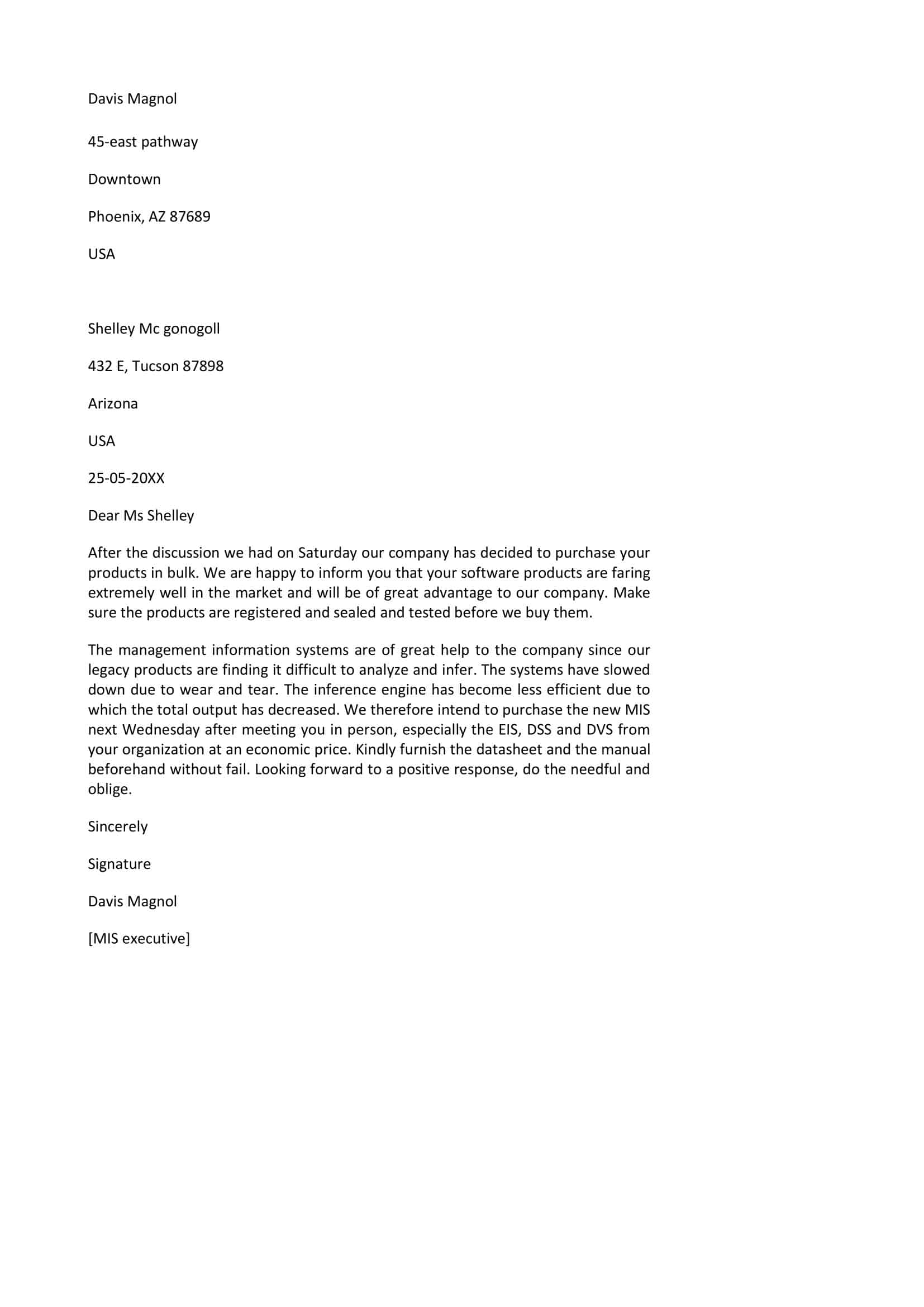 Downloadable Sample Letter of Intent to Purchase Downloadable Sample Letter of Intent to Purchase