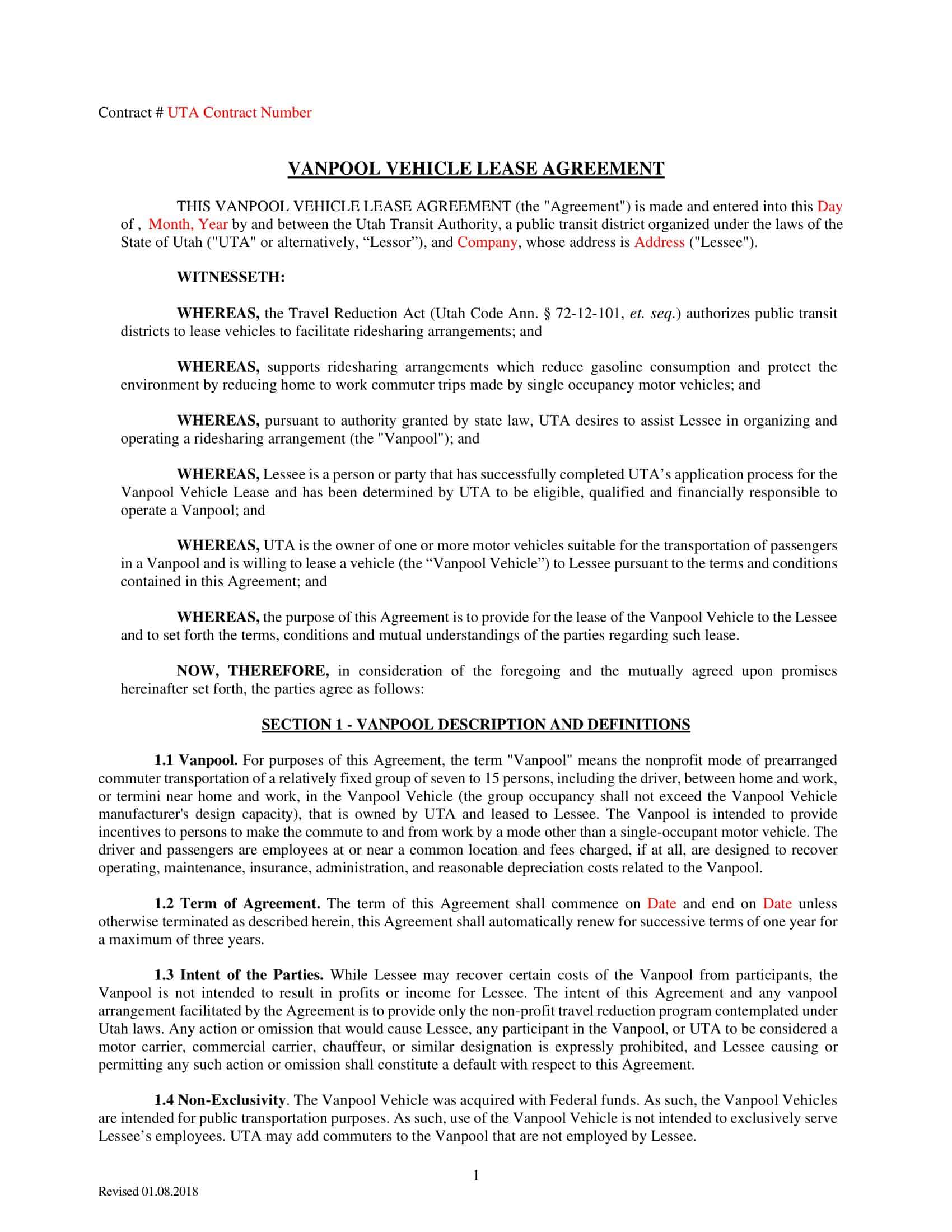 Downloadable Word Vehicle Lease Agreement Downloadable Word Vehicle Lease Agreement