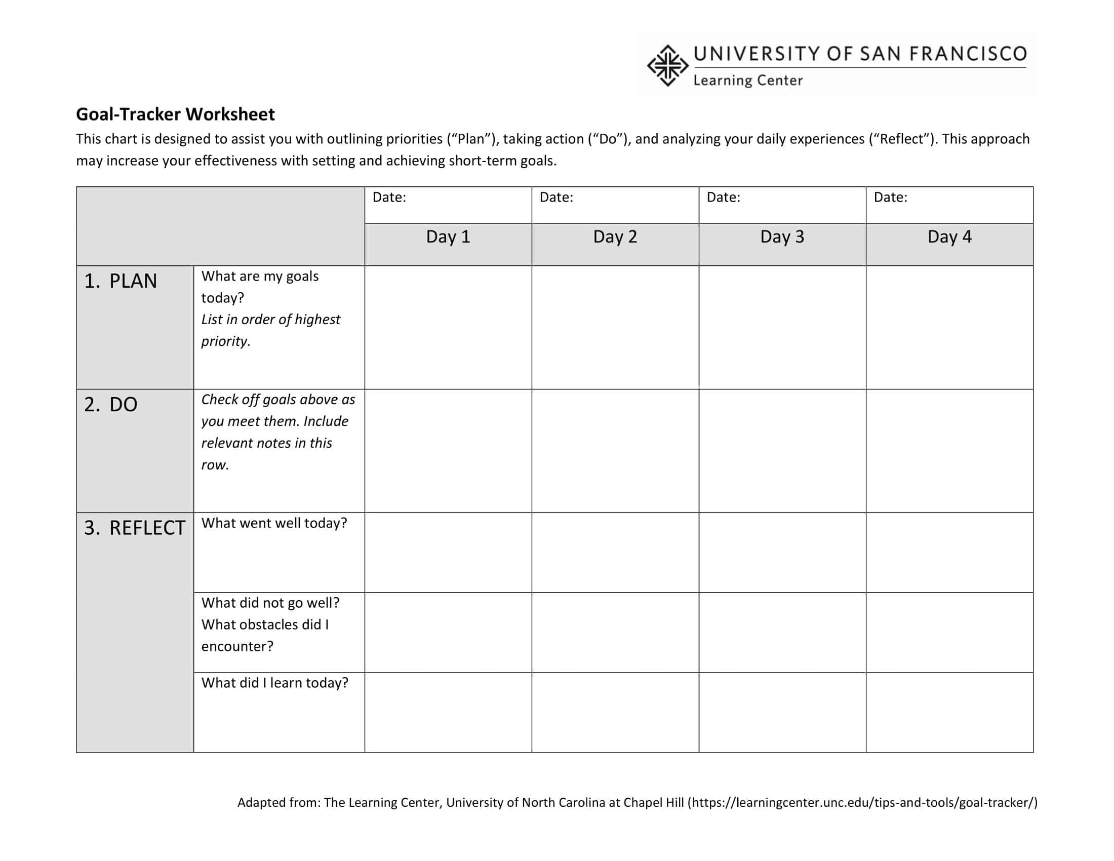 Free Printable Goal Tracker Templates Excel PDF Word 