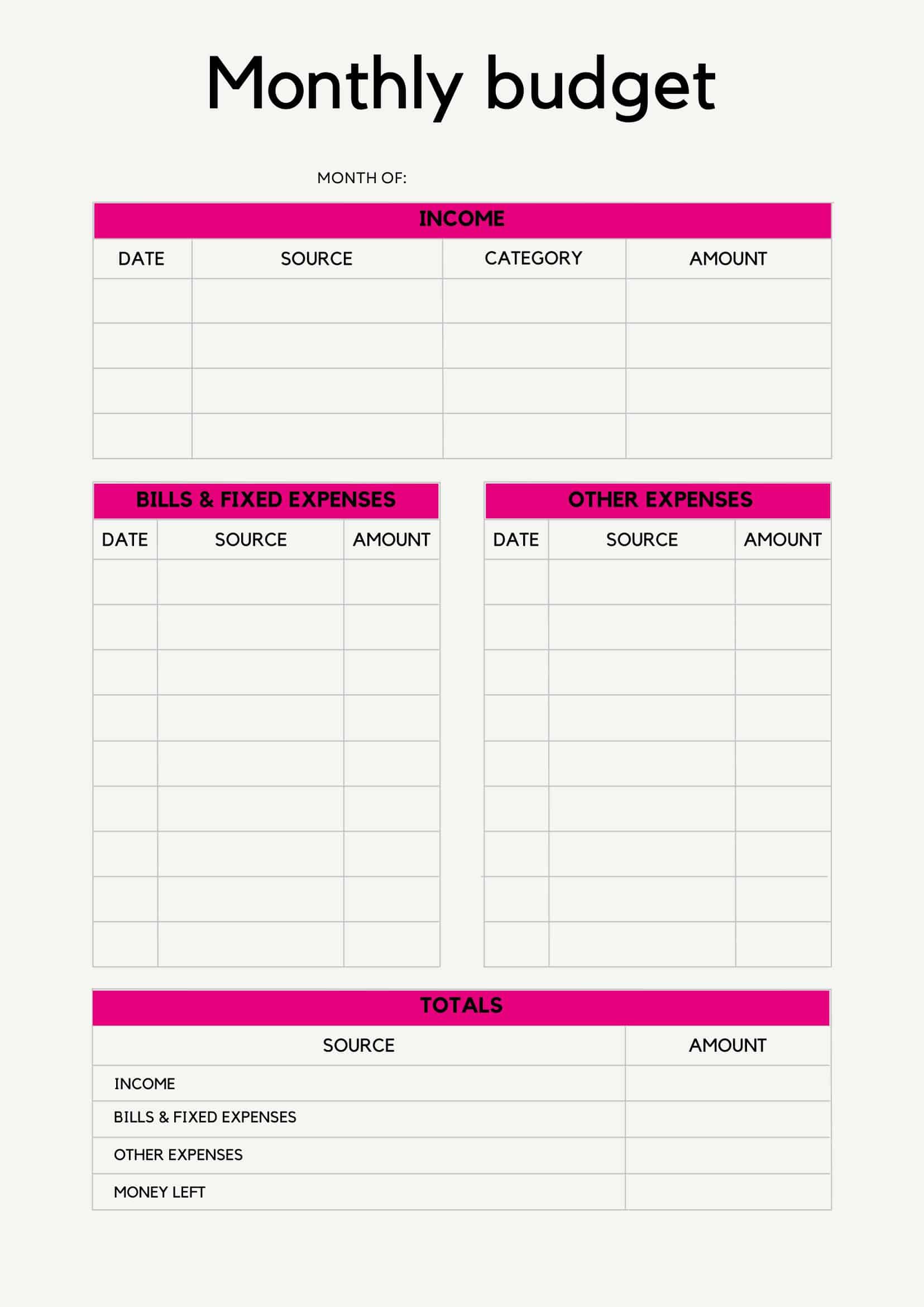 Calculate Expenses Printable Calculate Expenses Printable