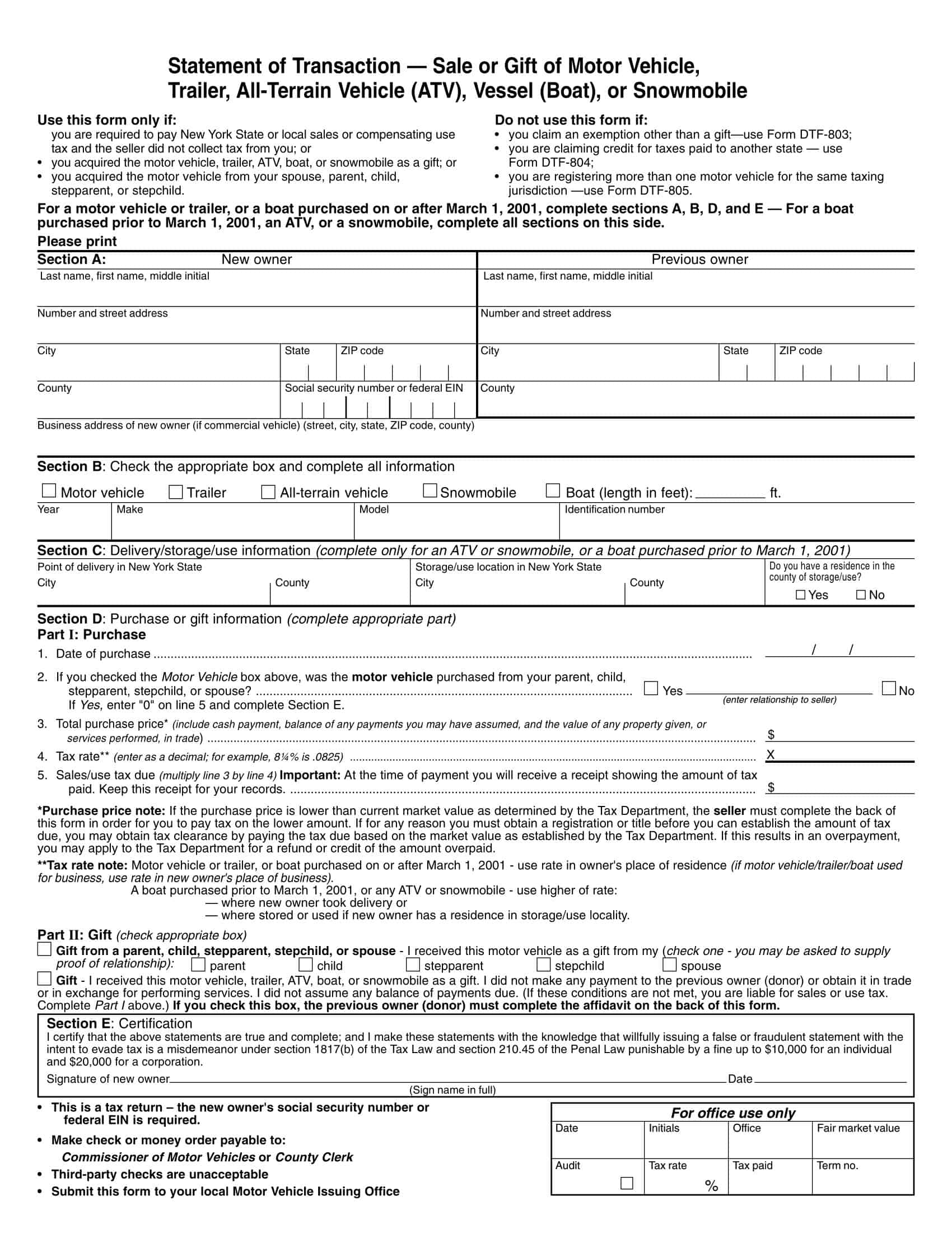 Editable PDF ATV Bill of Sale Editable PDF ATV Bill of Sale