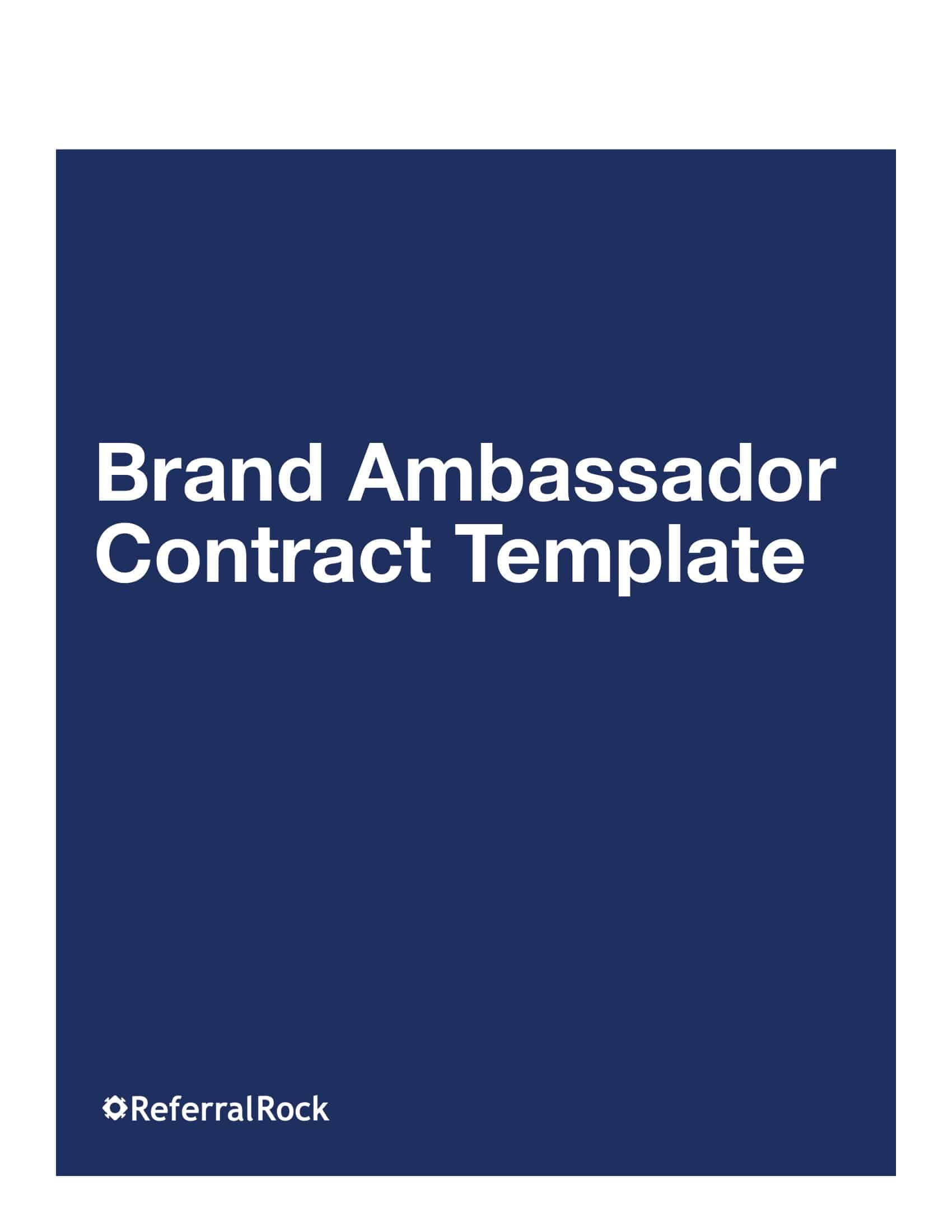 Editable PDF Brand Ambassador Contract Editable PDF Brand Ambassador Contract