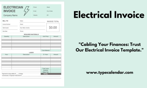 Free Printable Electrical Invoice Templates [Word, PDF] Example