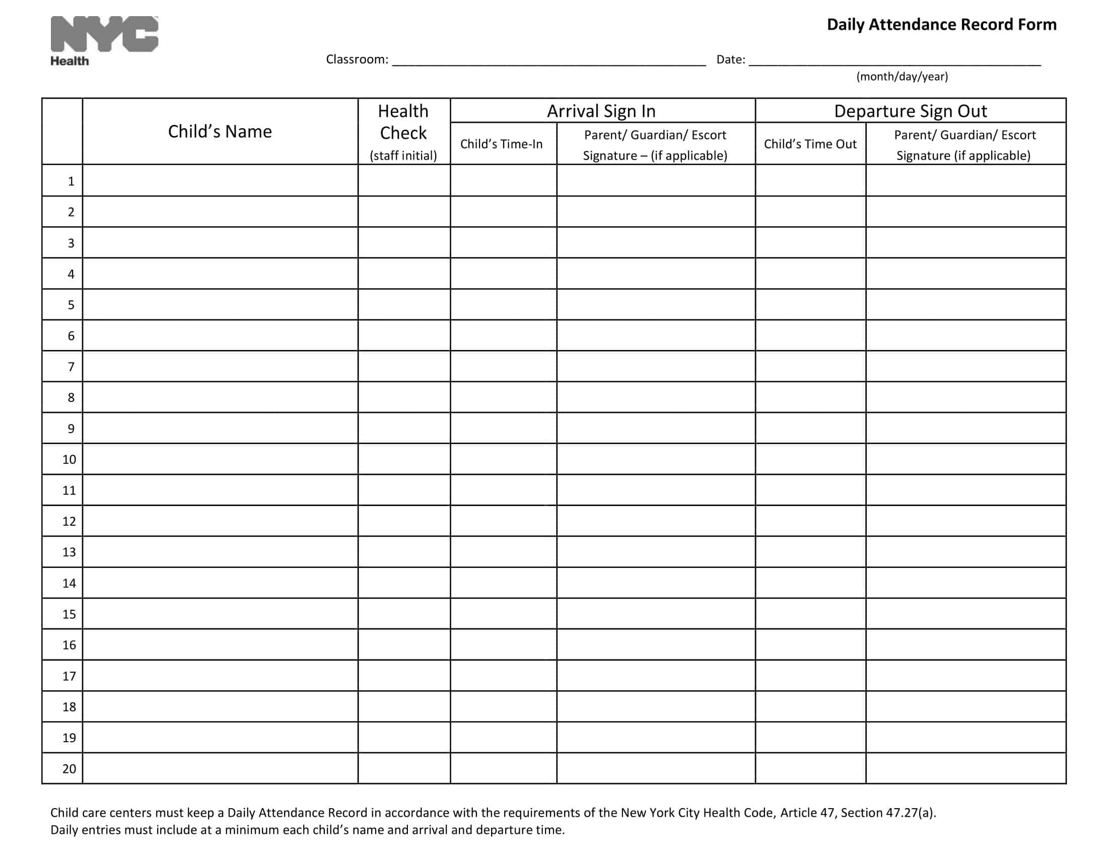 Free Printable Sign In And Out Sheet Templates [PDF, Word, Excel]